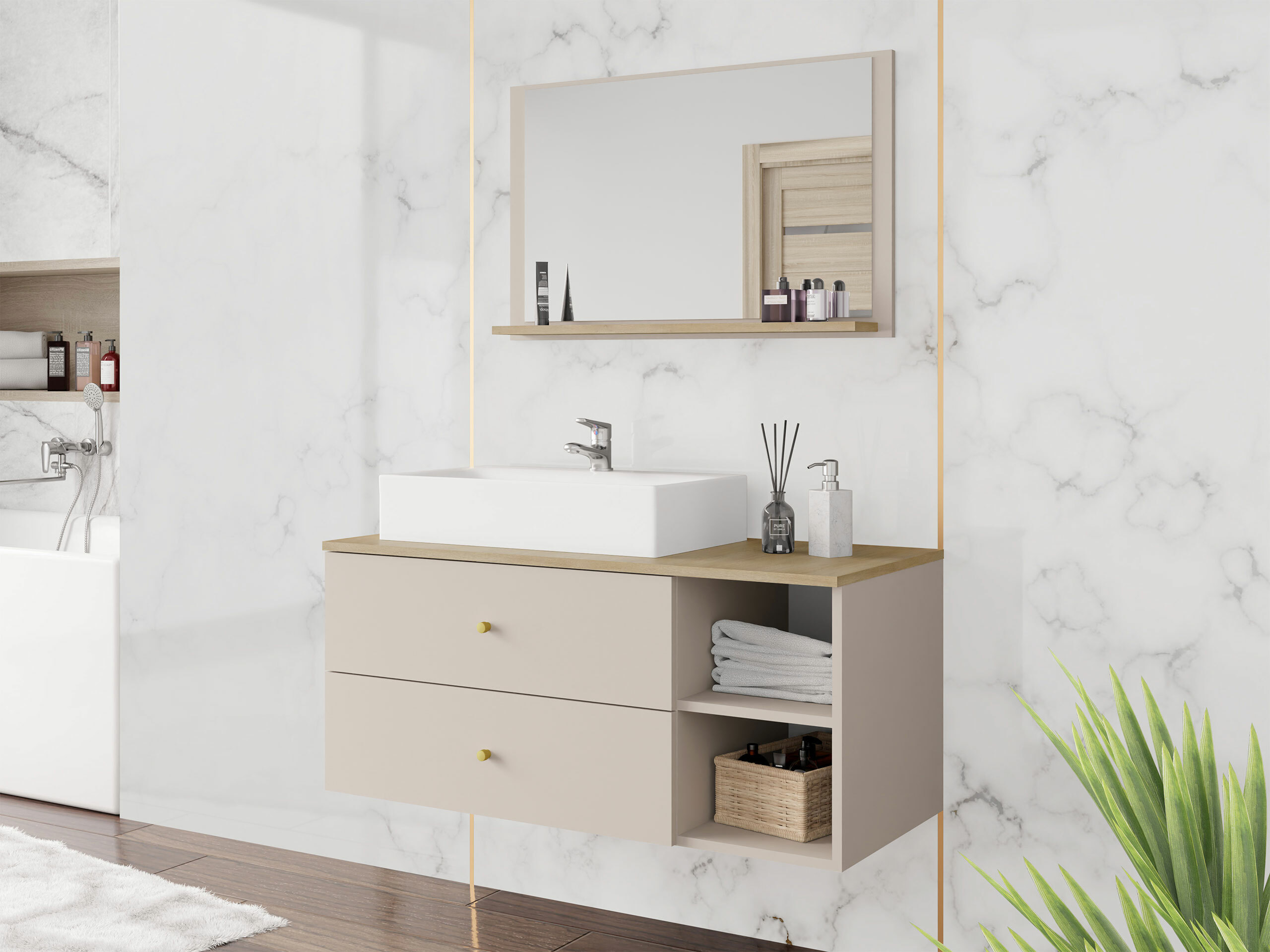 Set za kupatilo Ophruvi 100 (Svetlobraon)