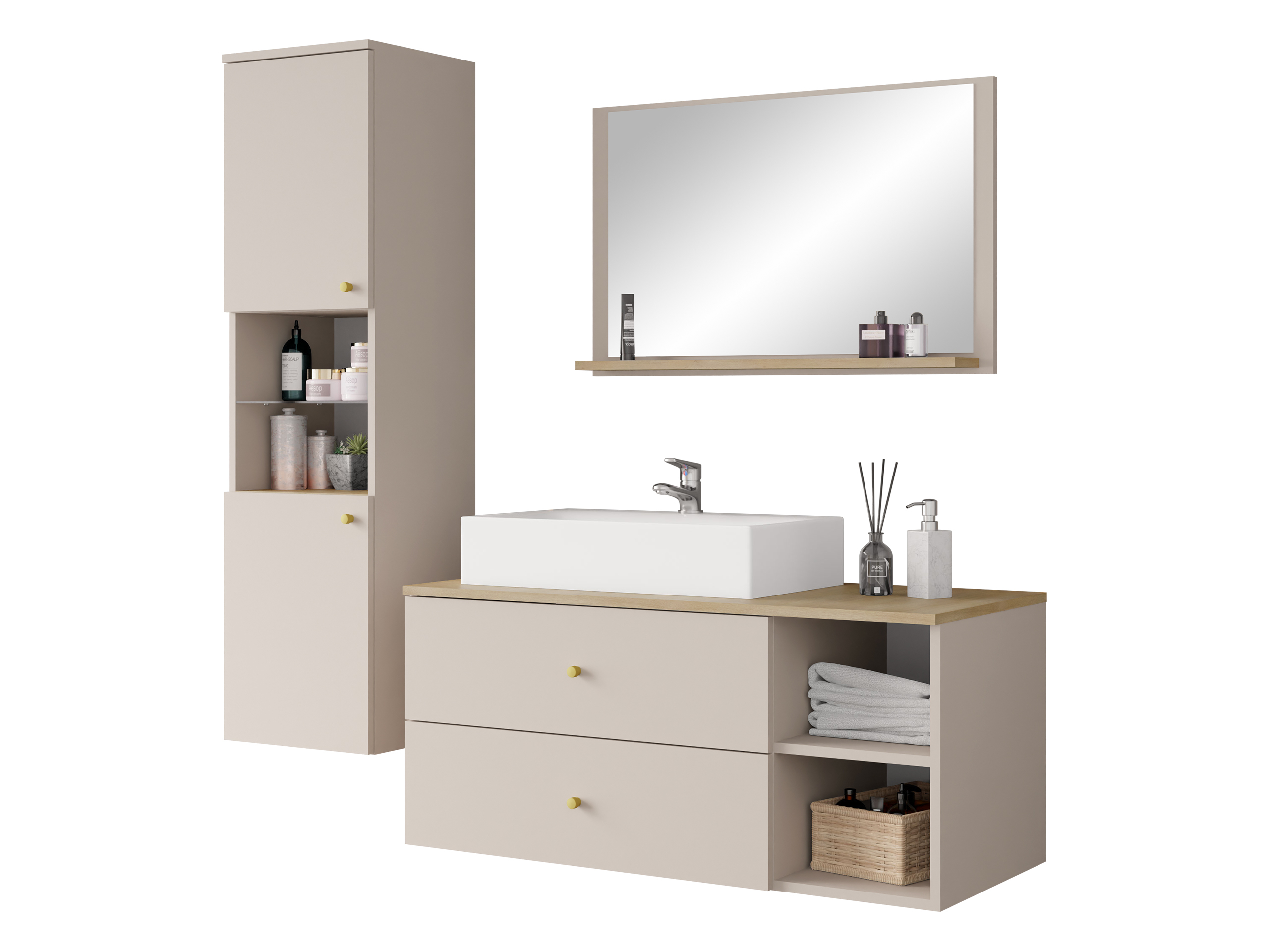 Set za kupatilo Ophruvi 101 (Svetlobraon)