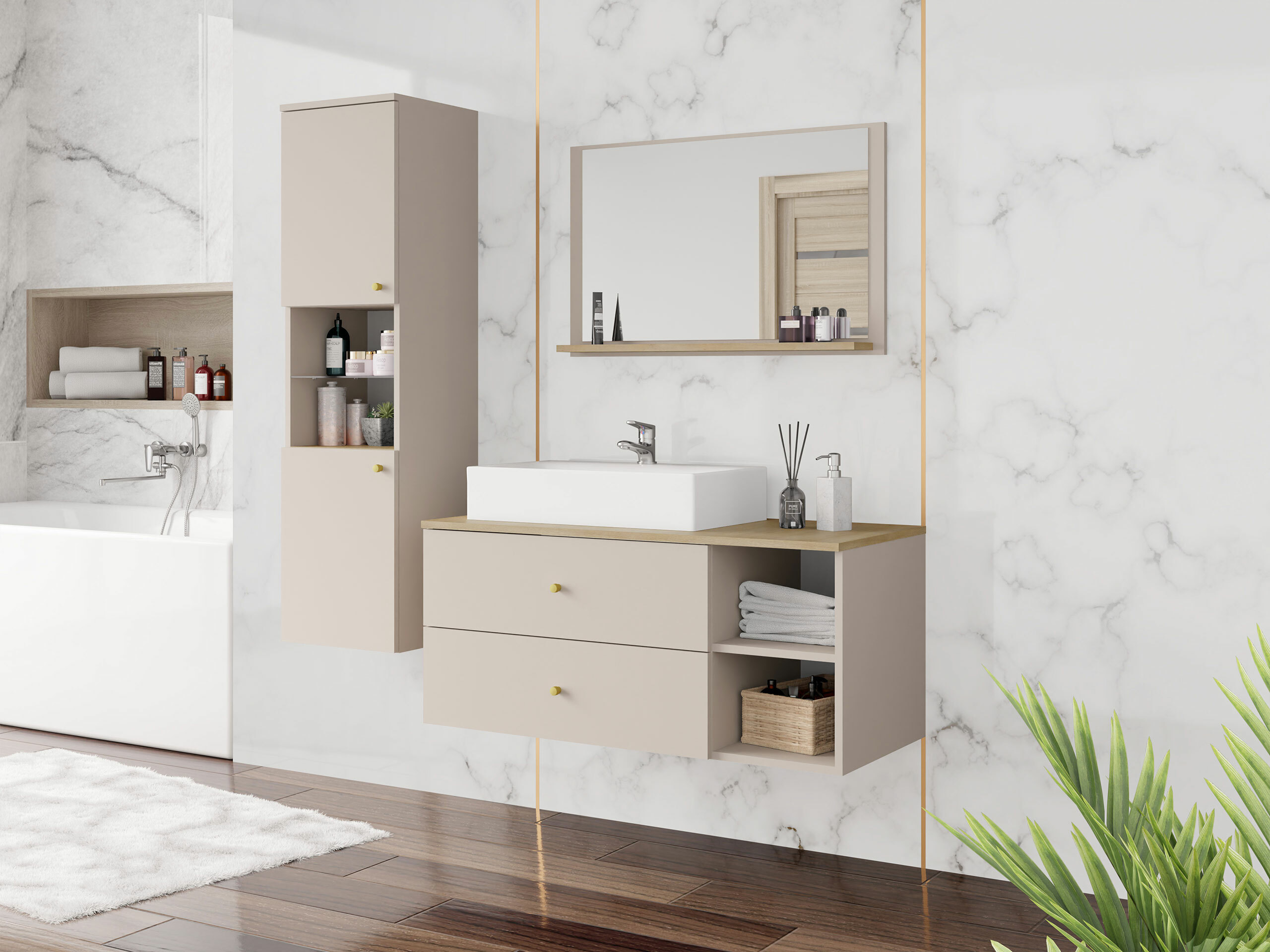 Set za kupatilo Ophruvi 101 (Svetlobraon)