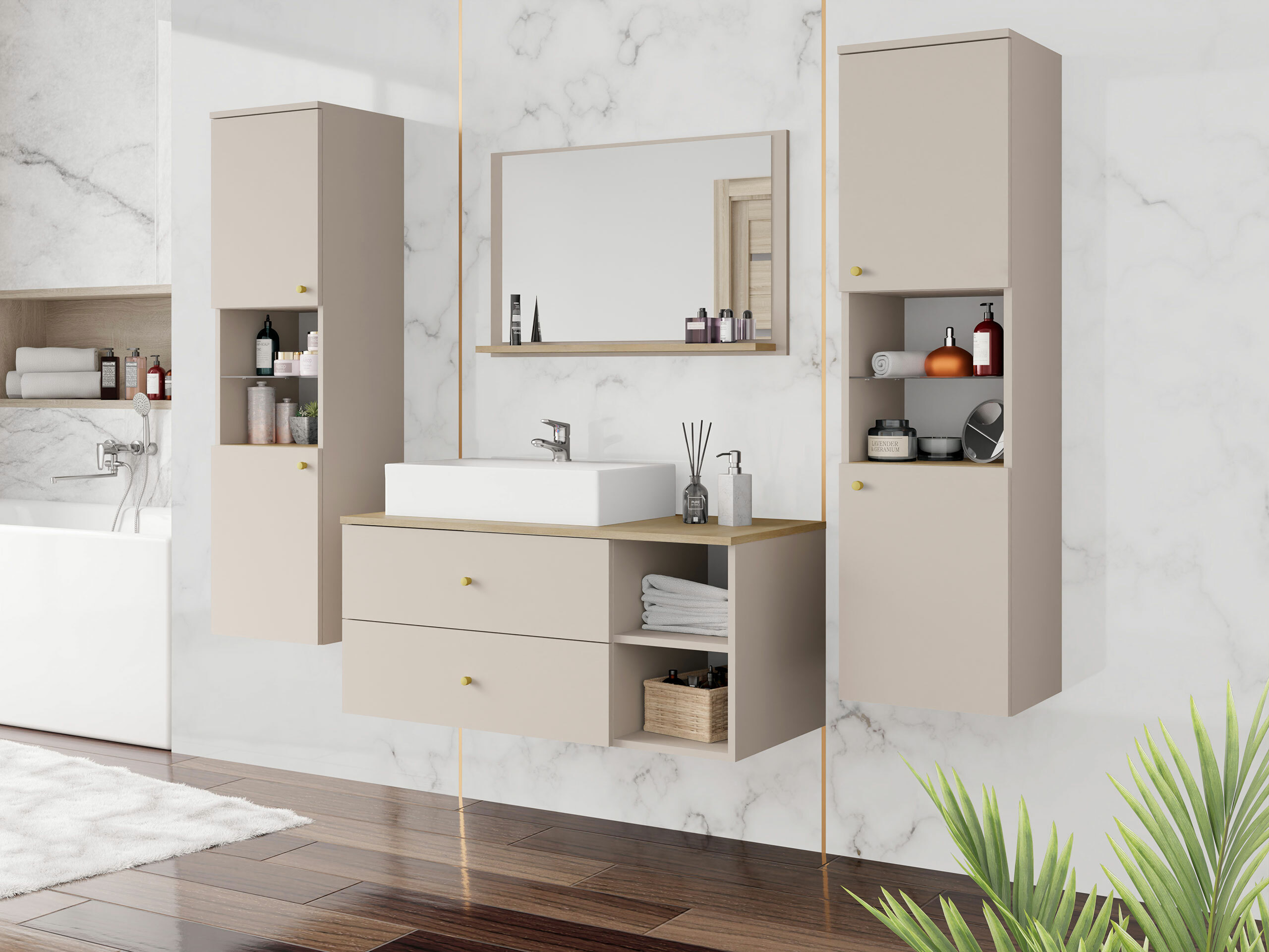 Set za kupatilo Ophruvi 102 (Svetlobraon)