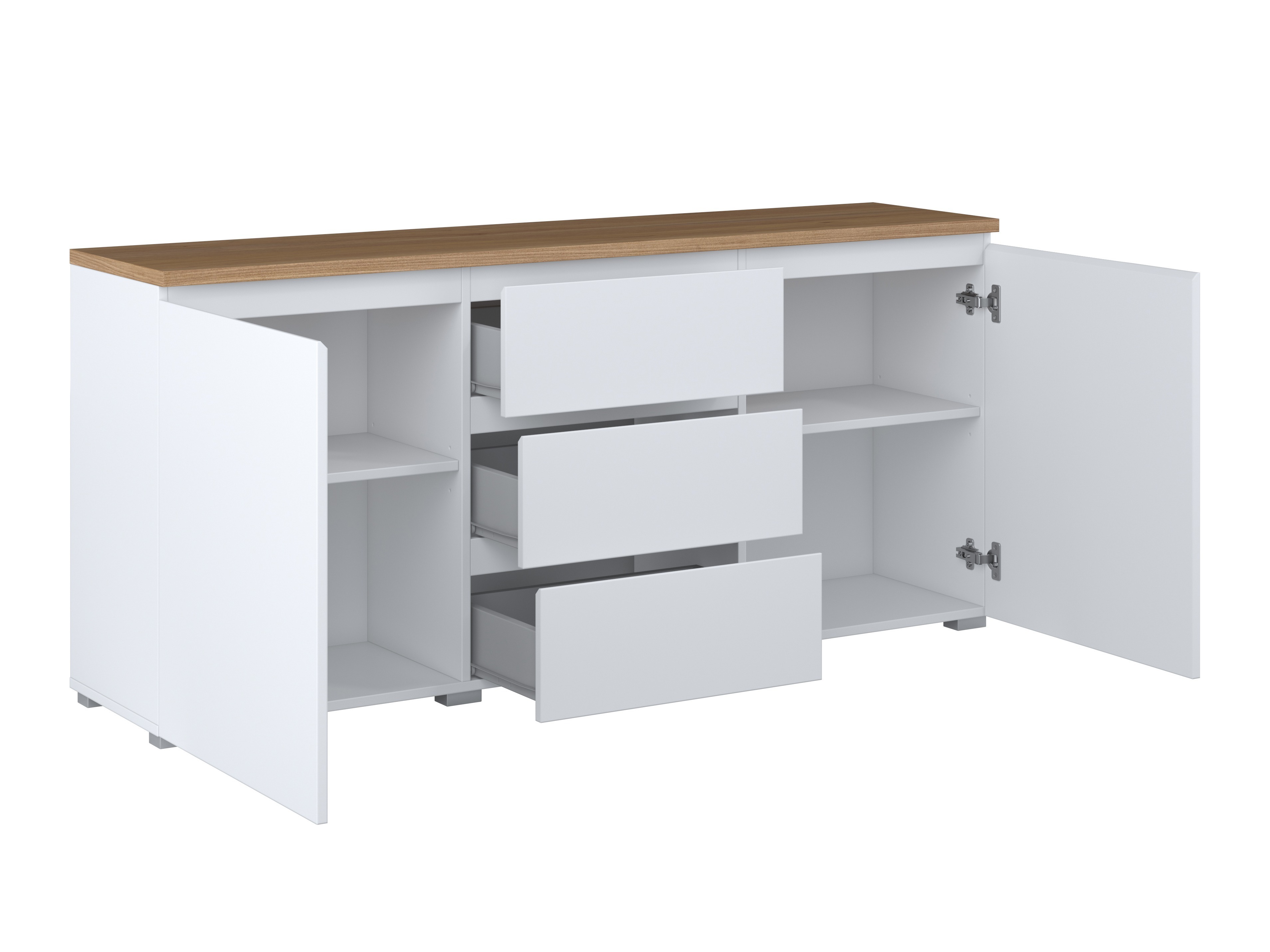 Komoda Baletu 106 (Belo + Hrast)