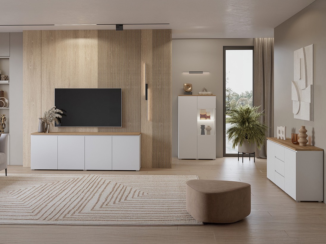 Komoda Baletu 106 (Belo + Hrast)