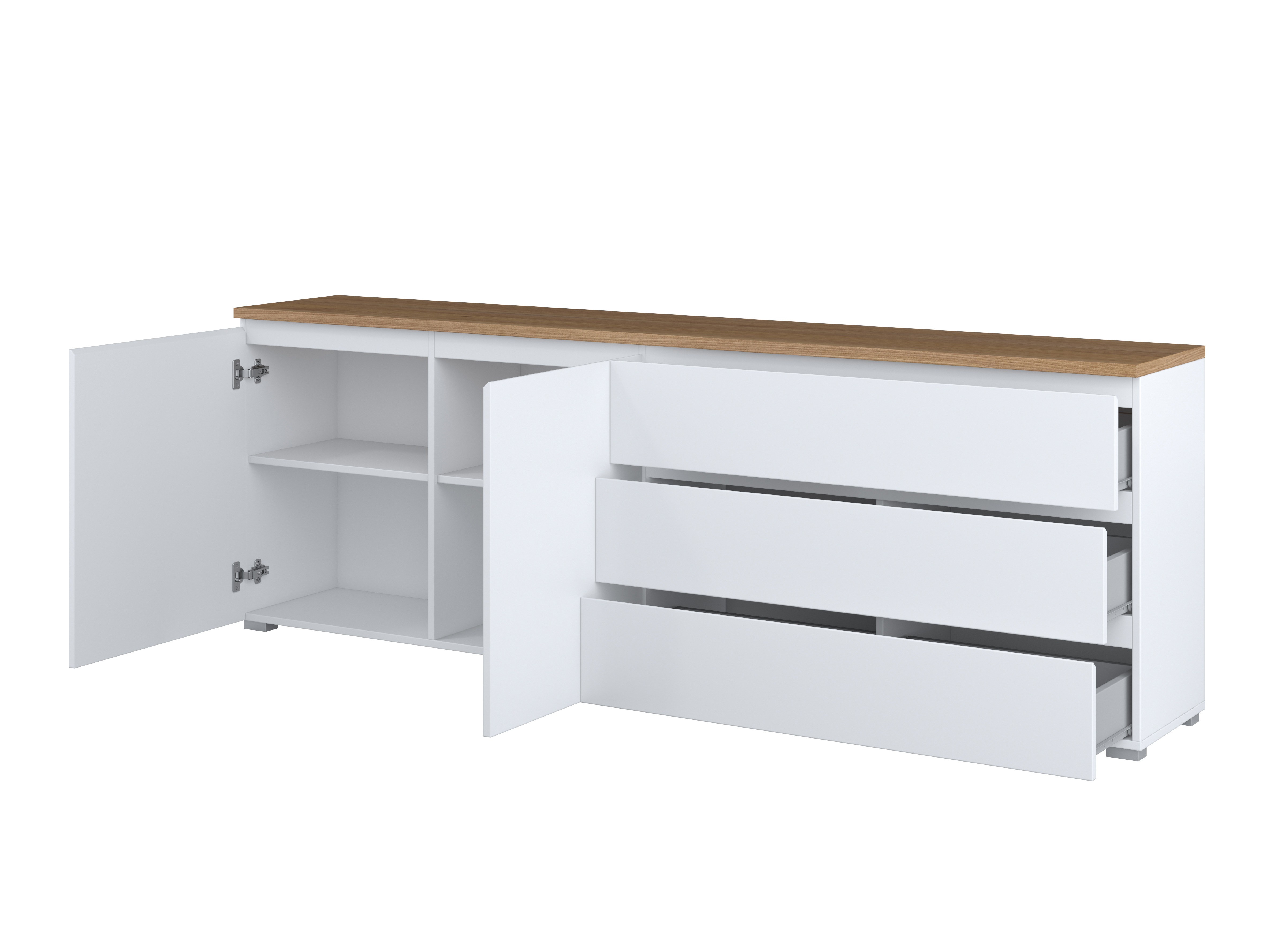 Komoda Baletu 107 (Belo + Hrast)