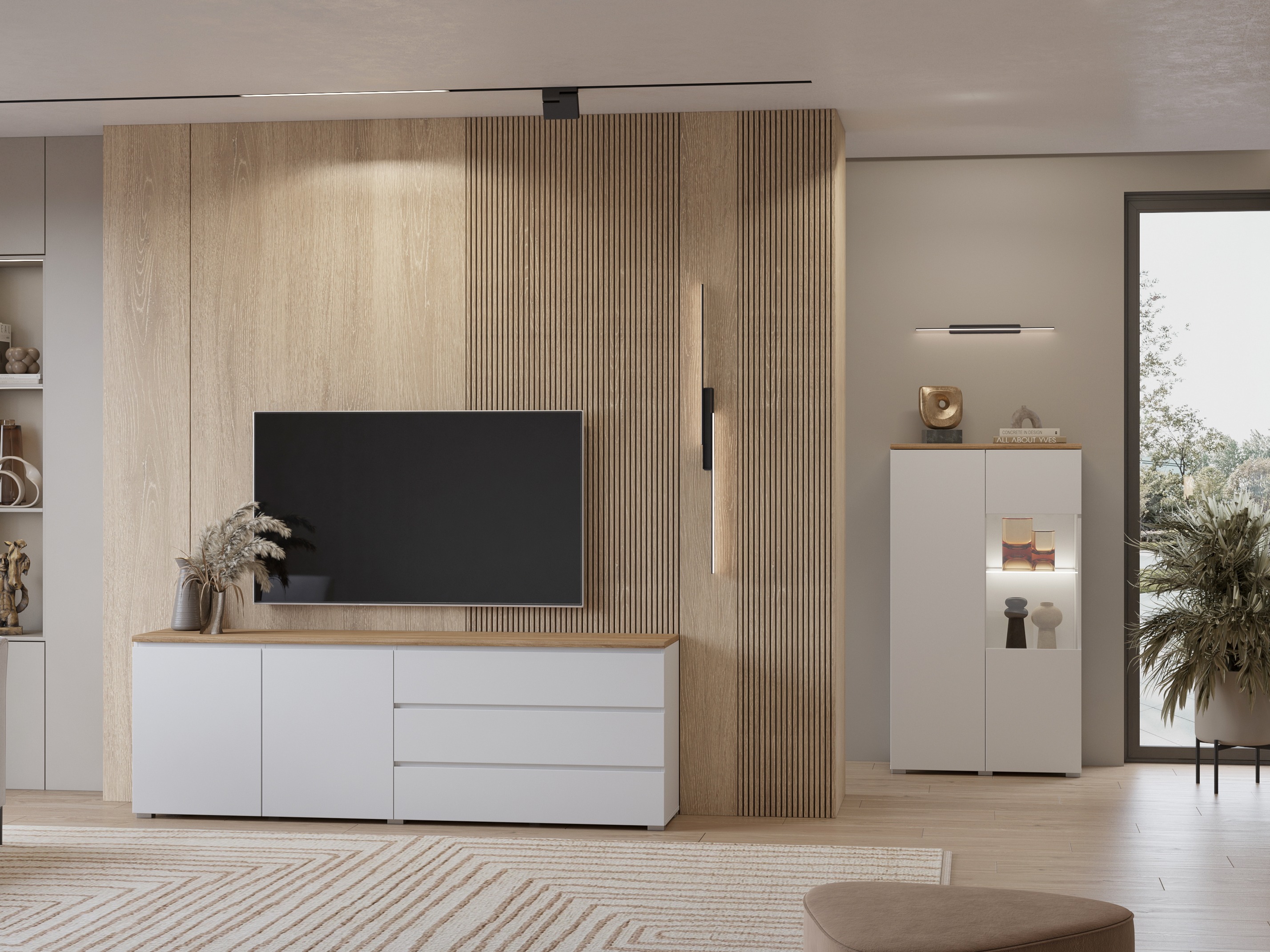 Komoda Baletu 107 (Belo + Hrast)