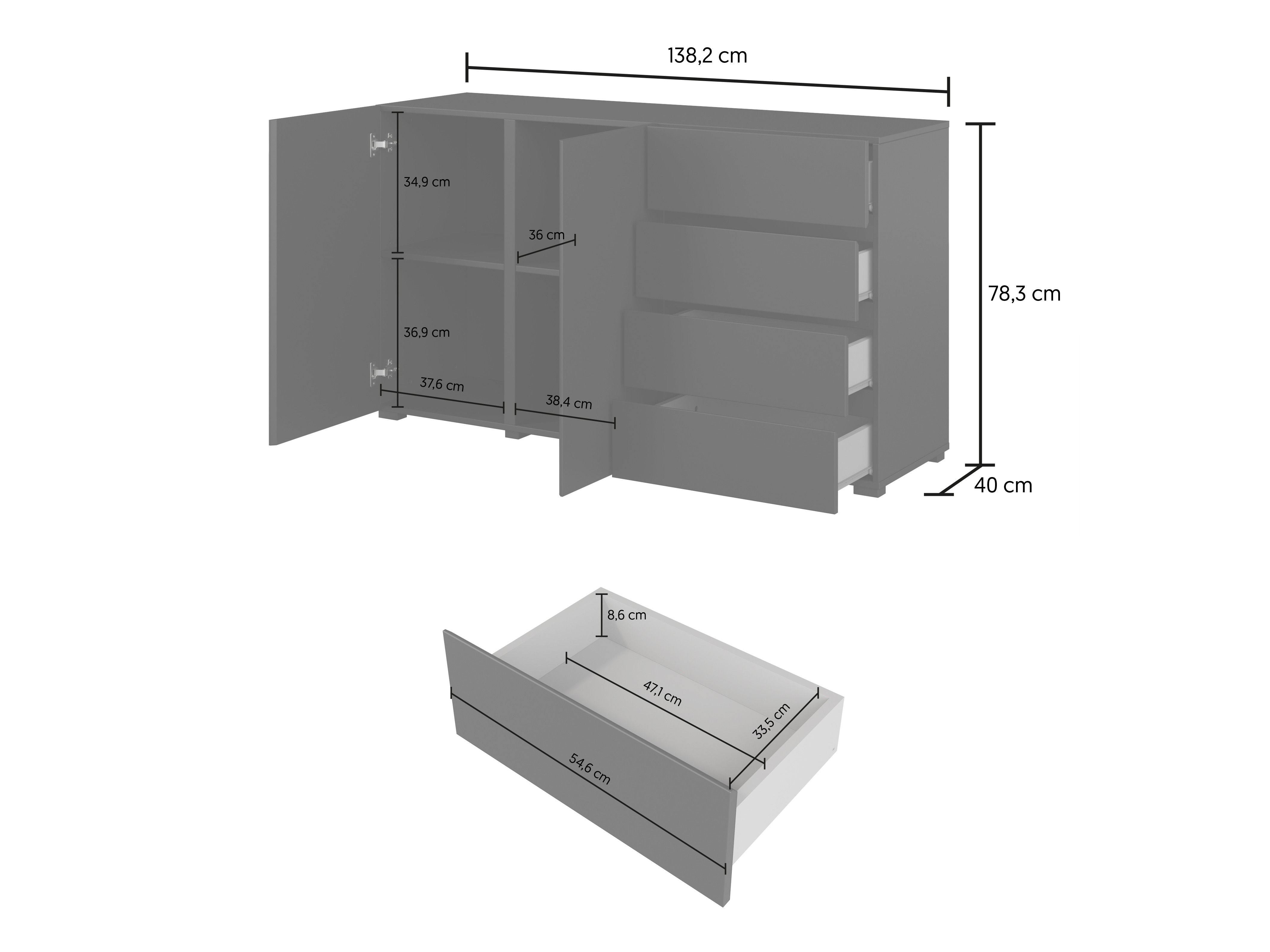 Komoda Elbleve 101 (Crno)