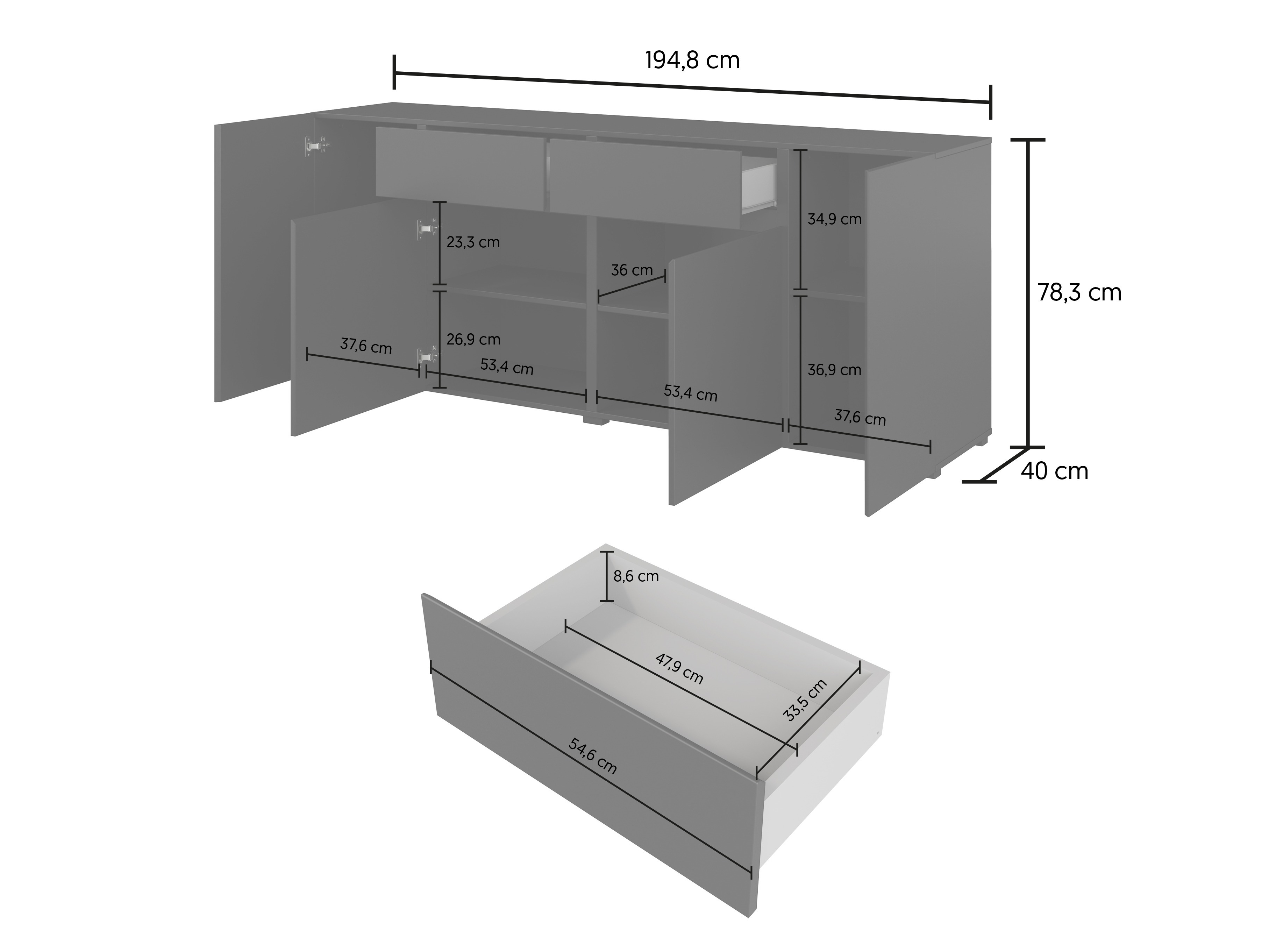 Komoda Elbleve 103 (Crno)