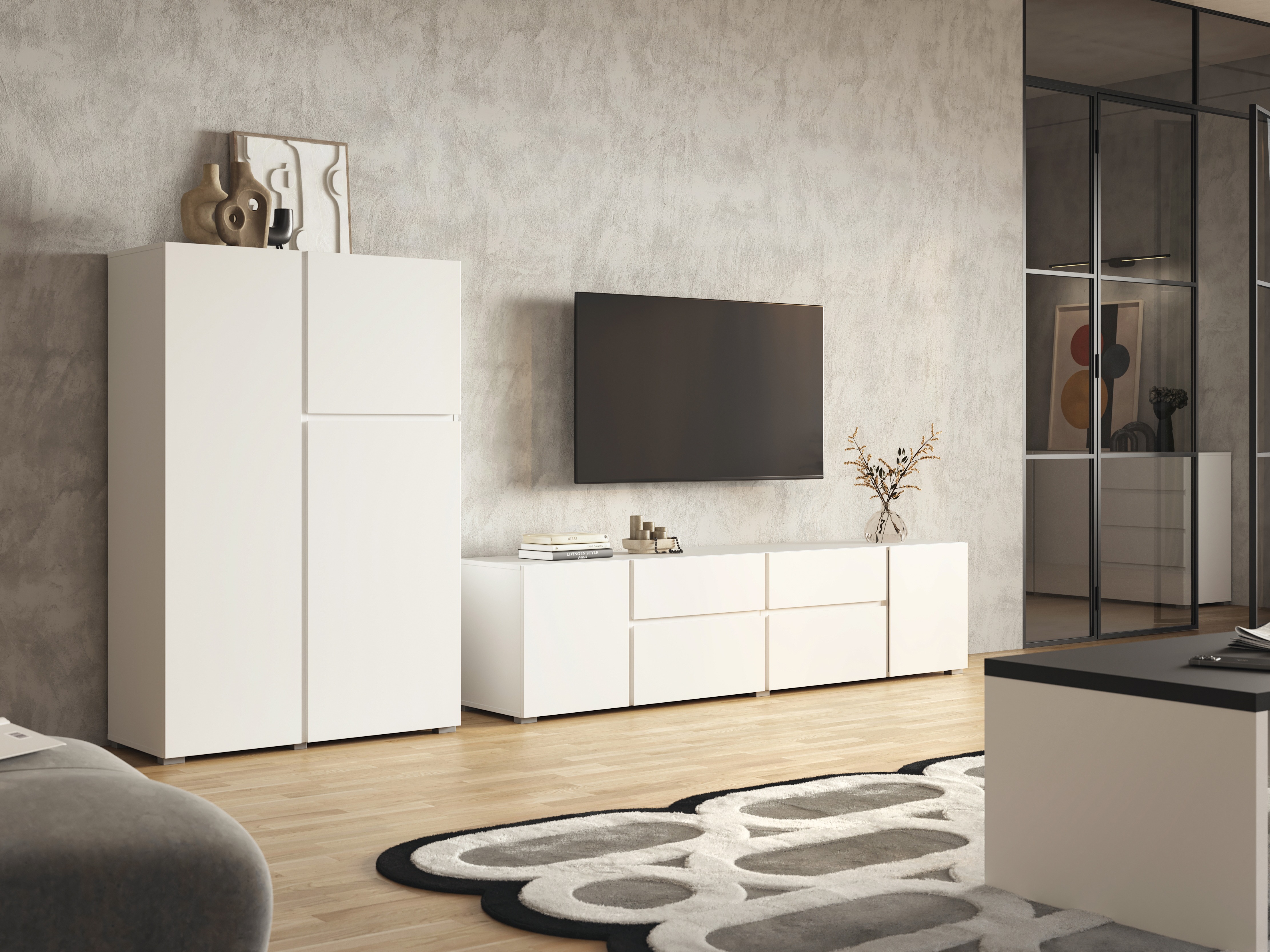 Set za dnevnu sobu Elbleve 104 (Belo)