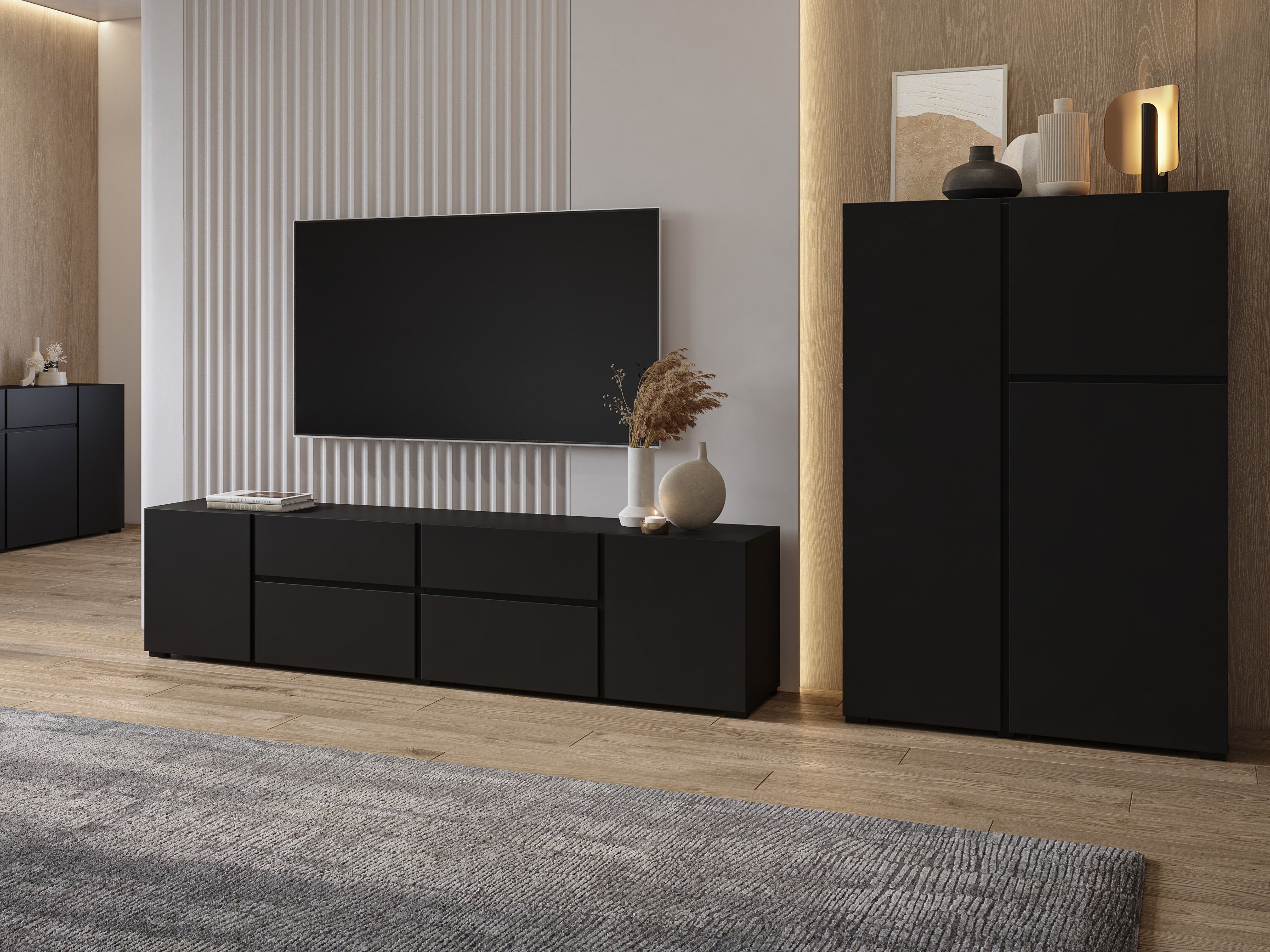 Set za dnevnu sobu Elbleve 104 (Crno)