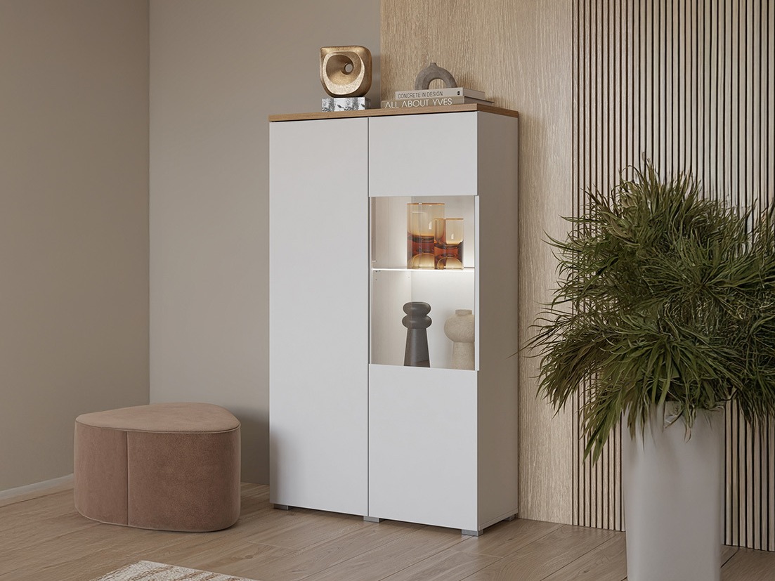 Polica Baletu 108 (Belo + Hrast)