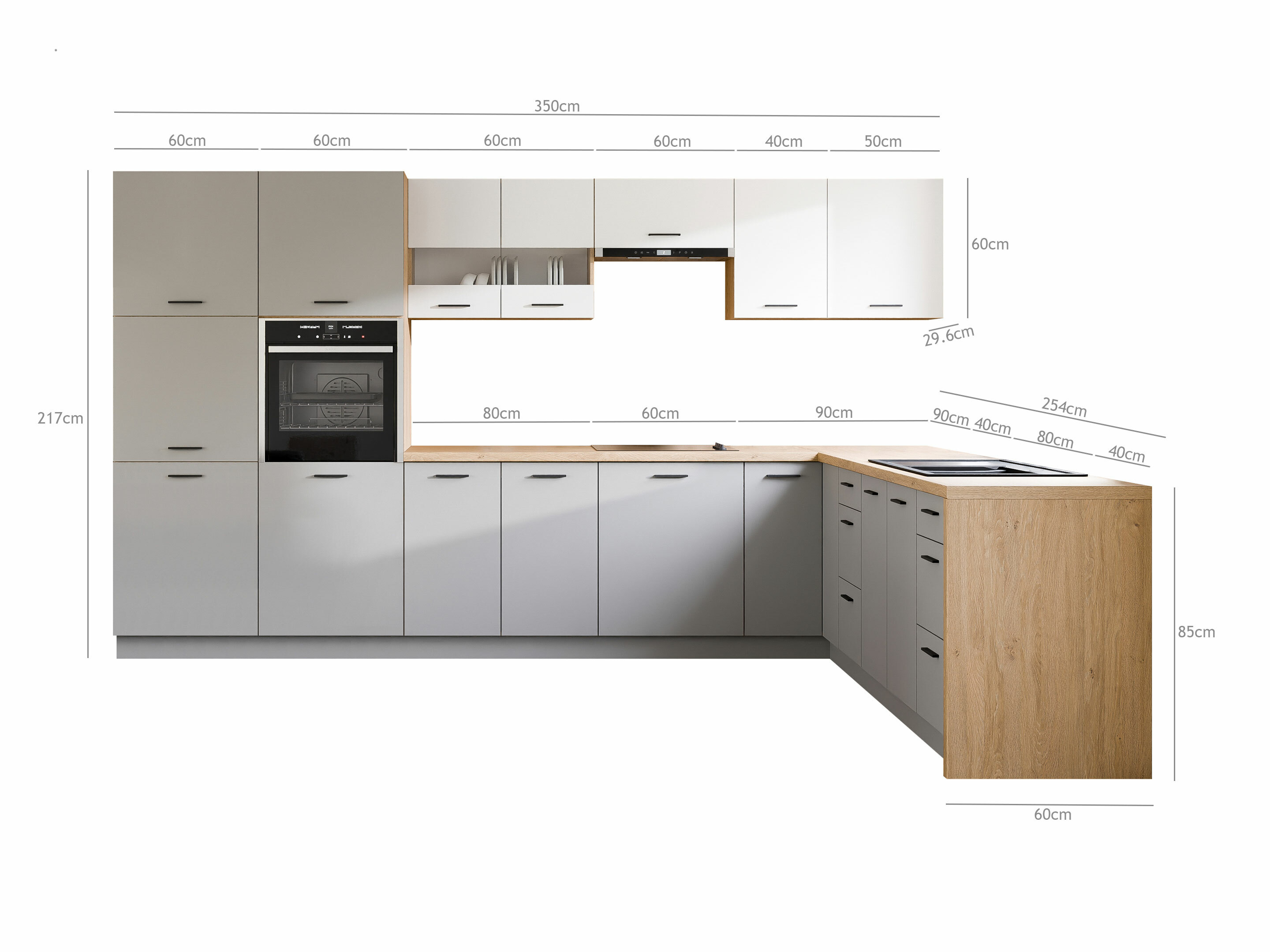 Modularni kuhinjski set Ati White Grey 118