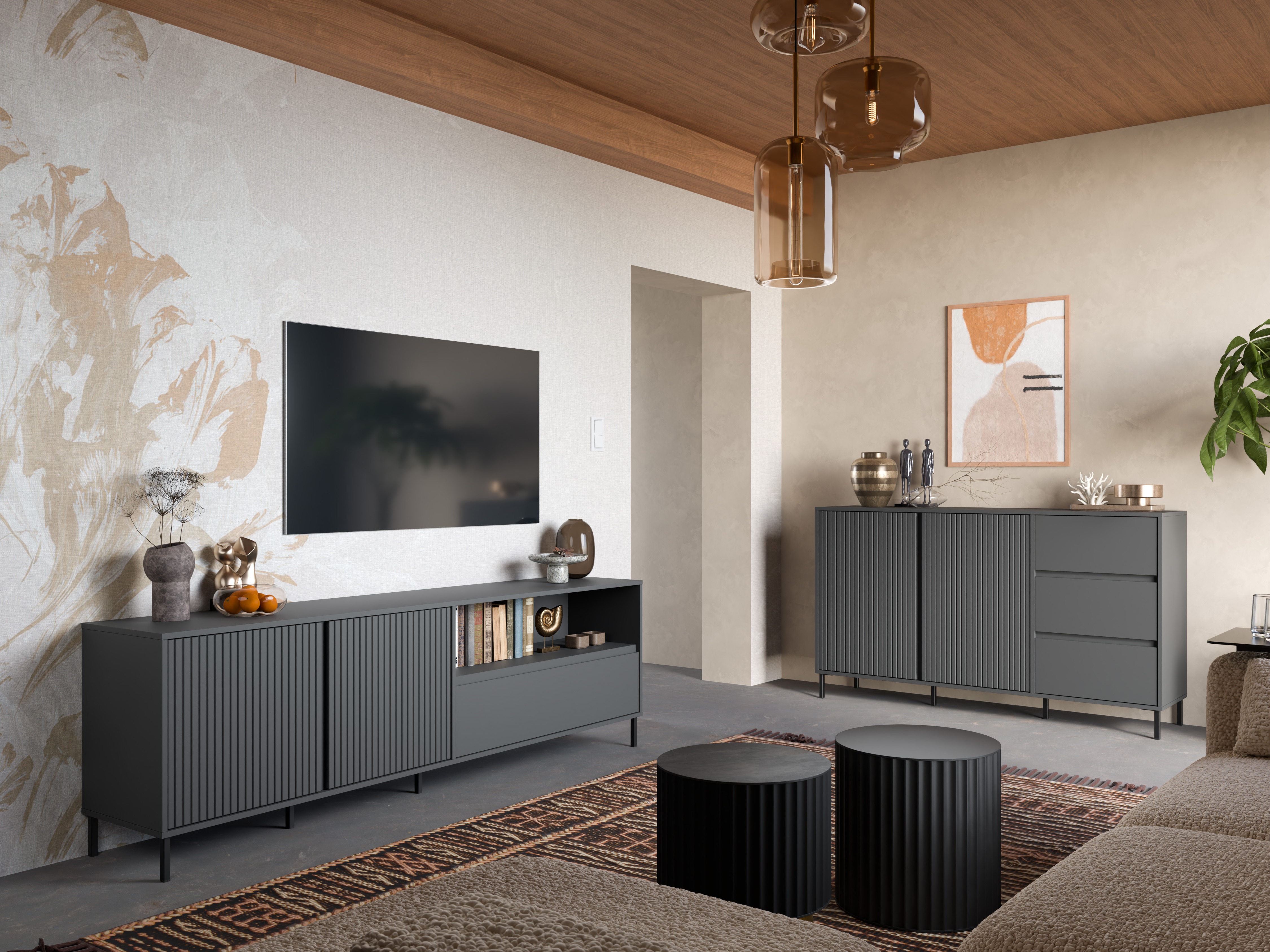 TV komoda Ruvrevi 100 (Antracit)