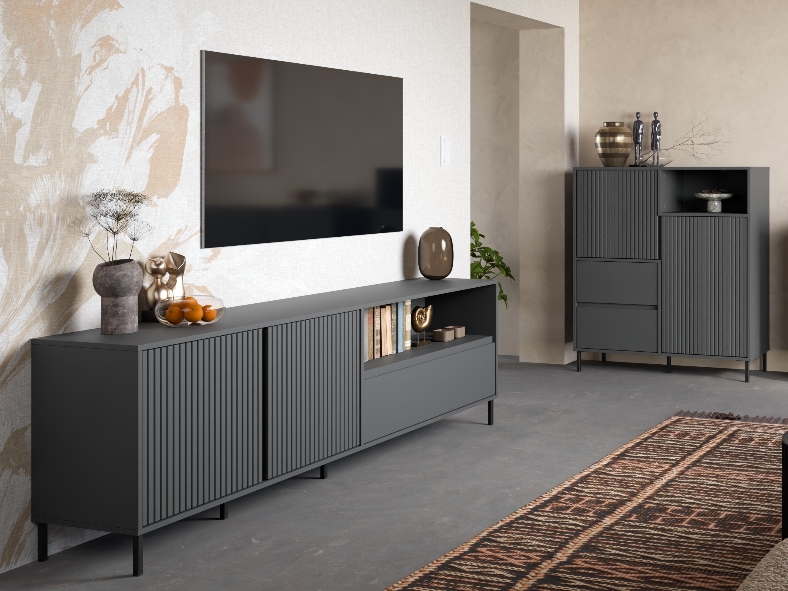 Set za dnevnu sobu Ruvrevi 105 (Antracit)