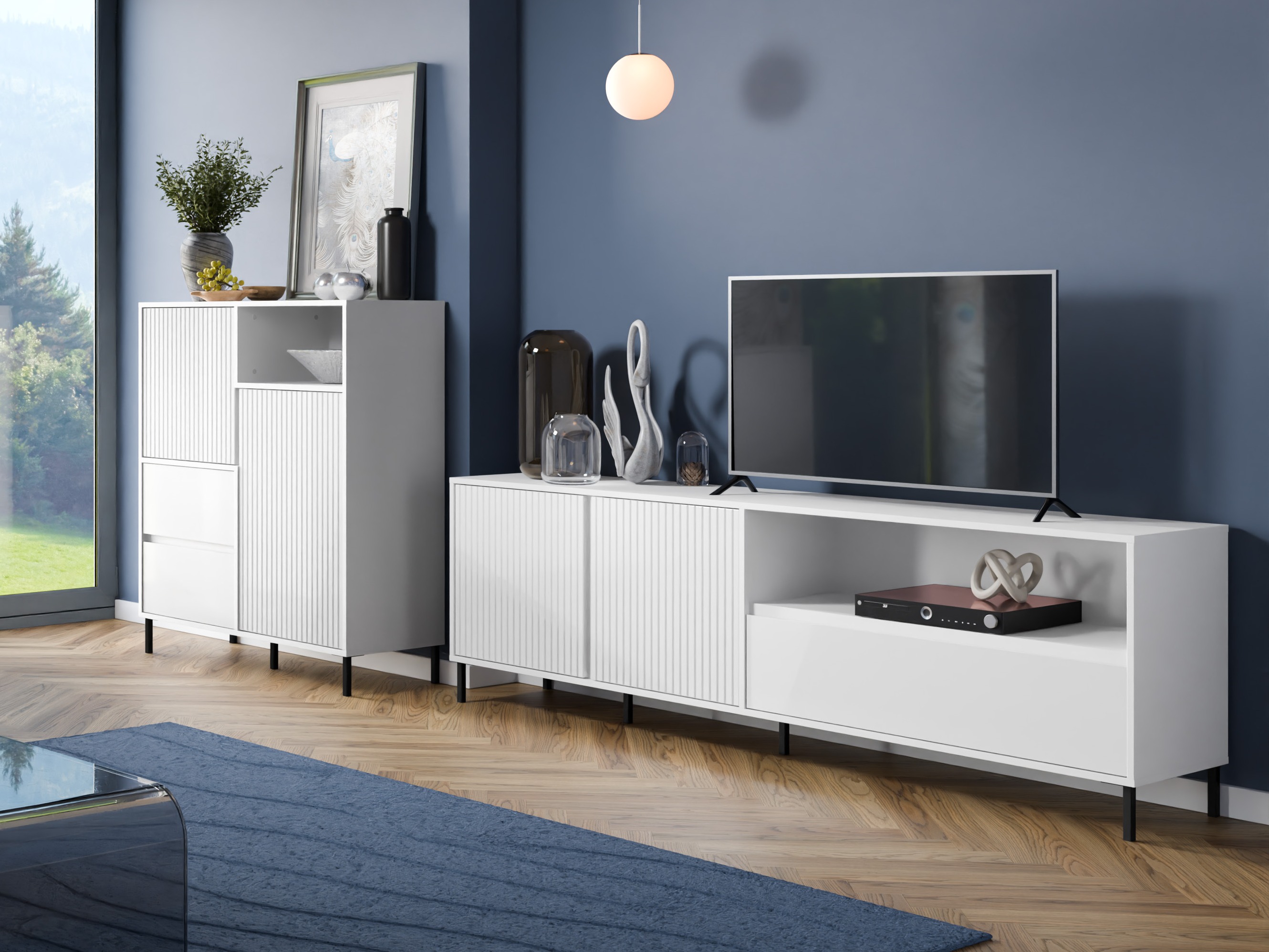 Set za dnevnu sobu Ruvrevi 105 (Belo)