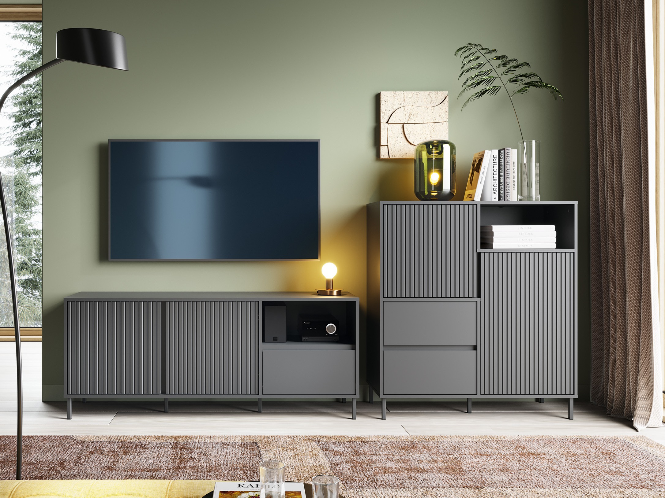 Set za dnevnu sobu Ruvrevi 106 (Antracit)