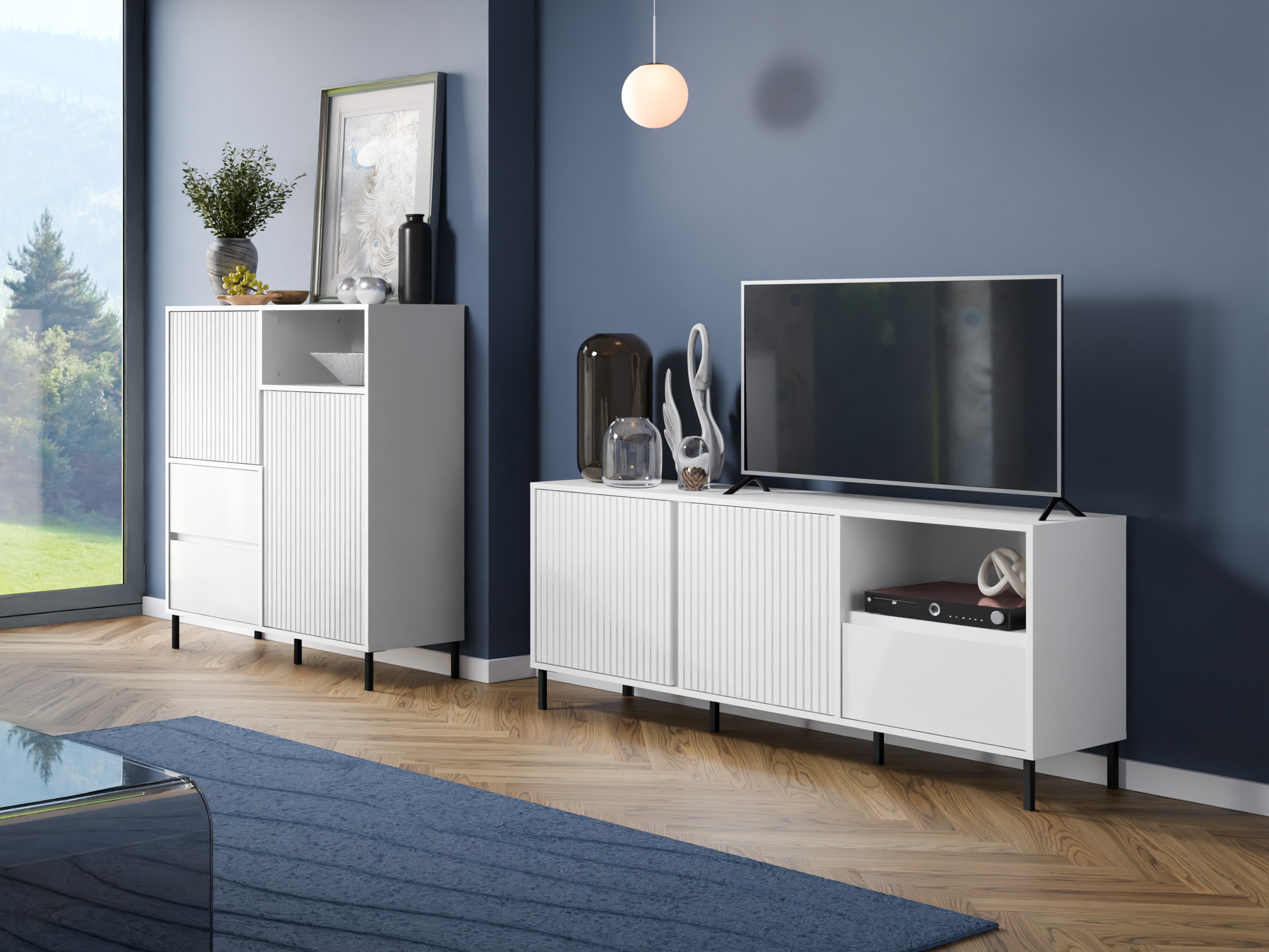 Set za dnevnu sobu Ruvrevi 106 (Belo)