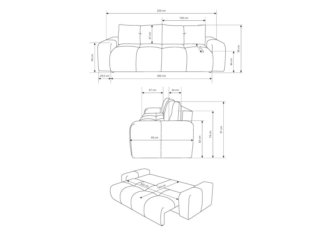 Sofa na razvlačenje Kingston 154 (Curio 60)