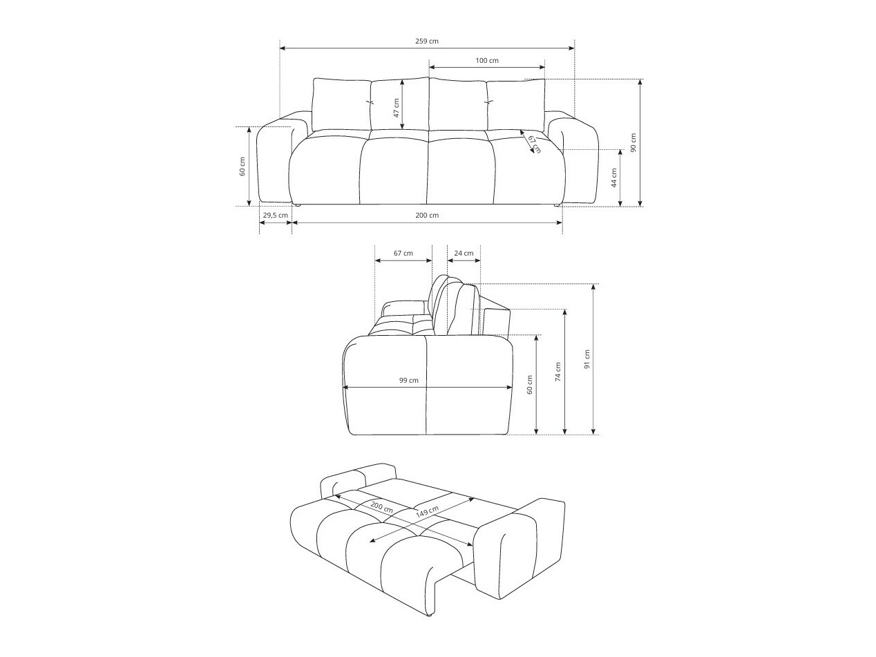 Sofa na razvlačenje Kingston 154 (Curio 83)