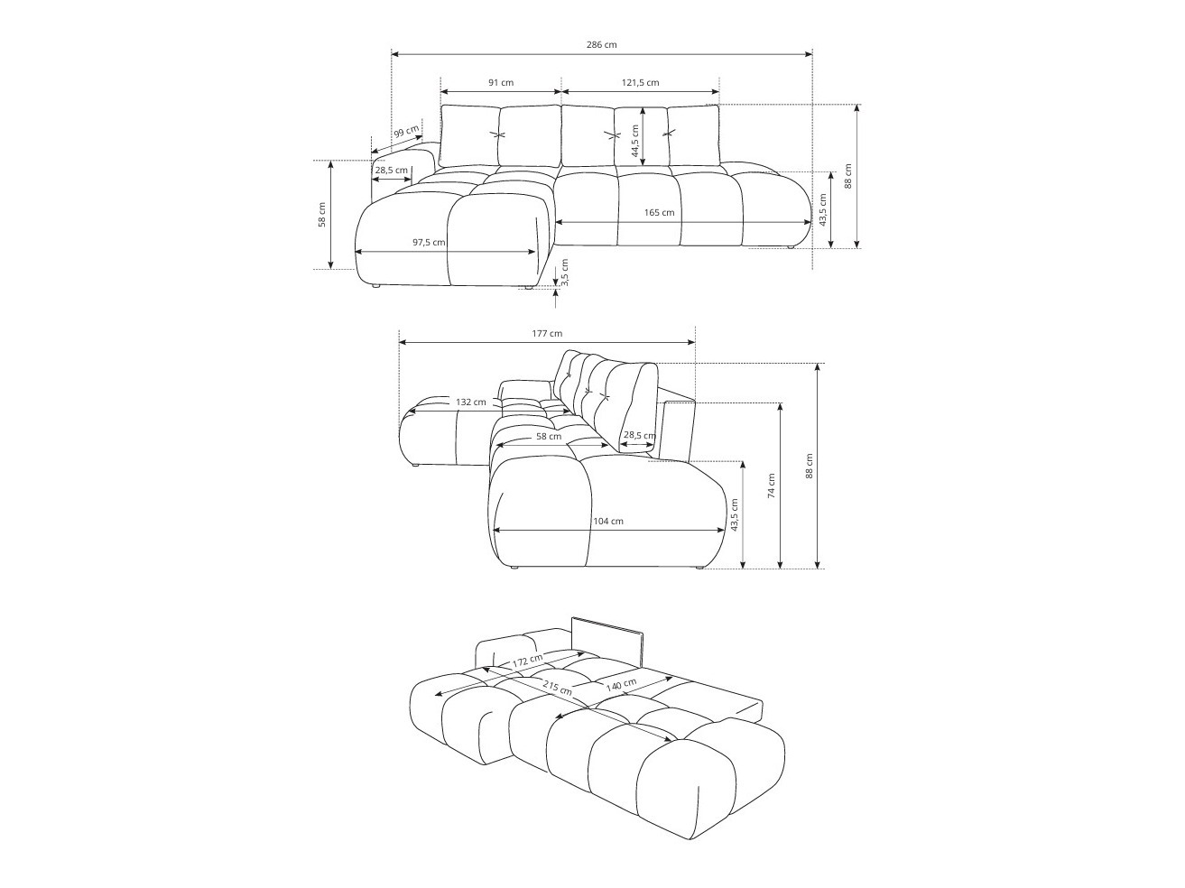 Ugaona sofa Kingston 156 (Flow 02)