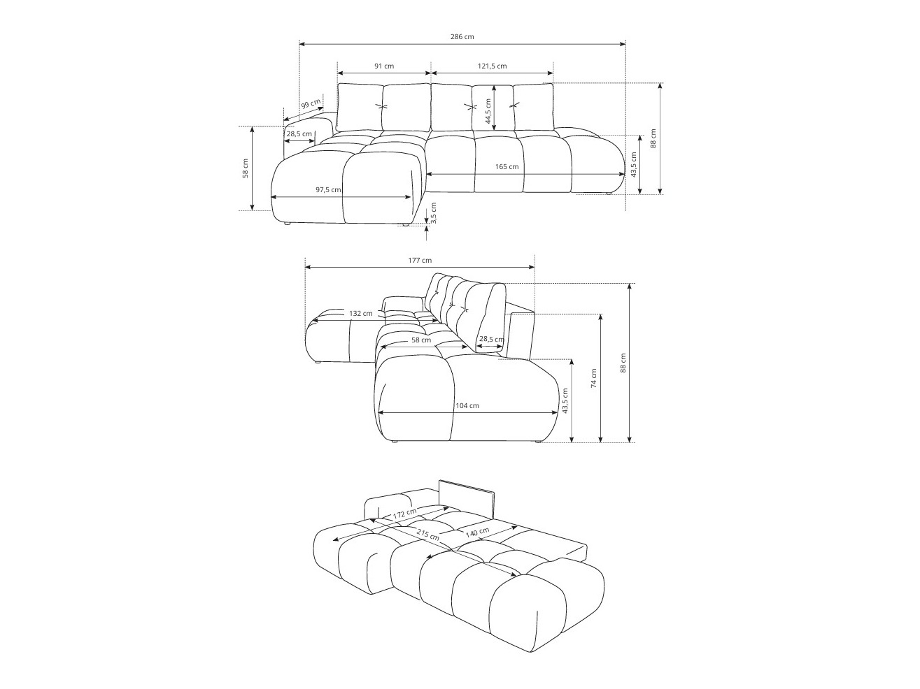 Ugaona sofa Kingston 156 (Flow 03)