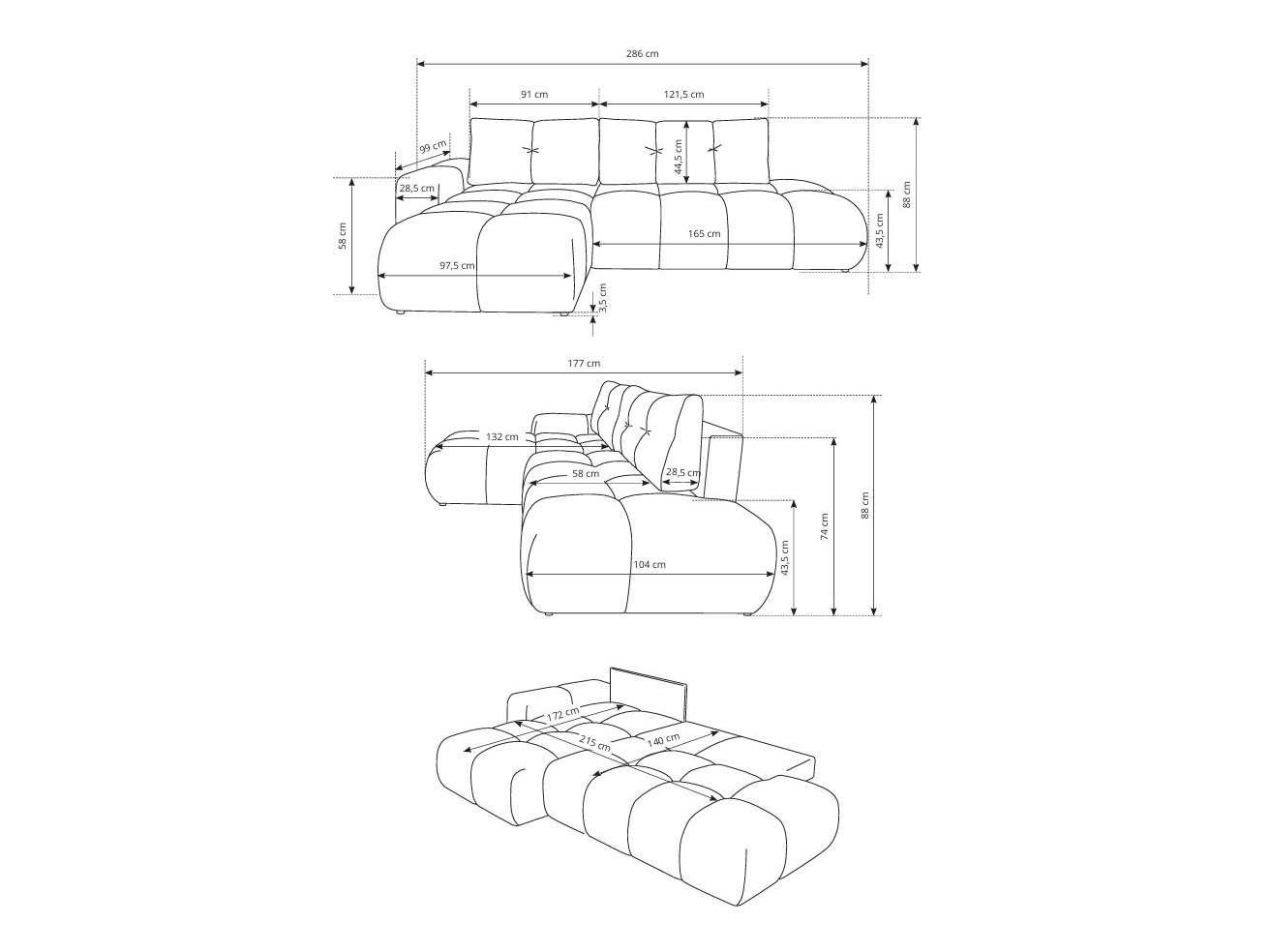 Ugaona sofa Kingston 156 (Flow 03)