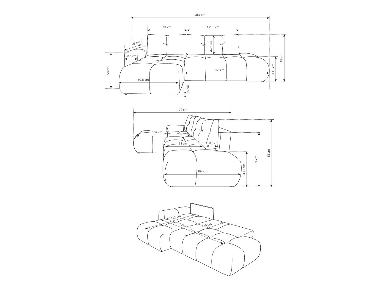 Ugaona sofa Kingston 156 (Flow 09)