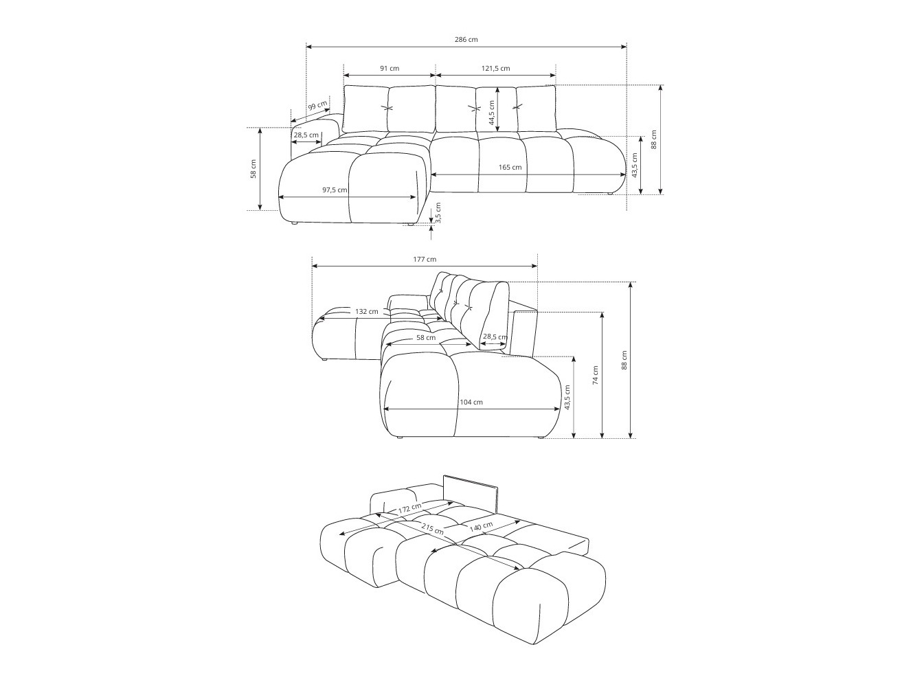 Ugaona sofa Kingston 156 (Flow 17)
