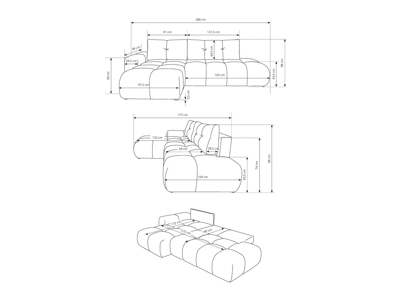 Ugaona sofa Kingston 156 (Flow 22)