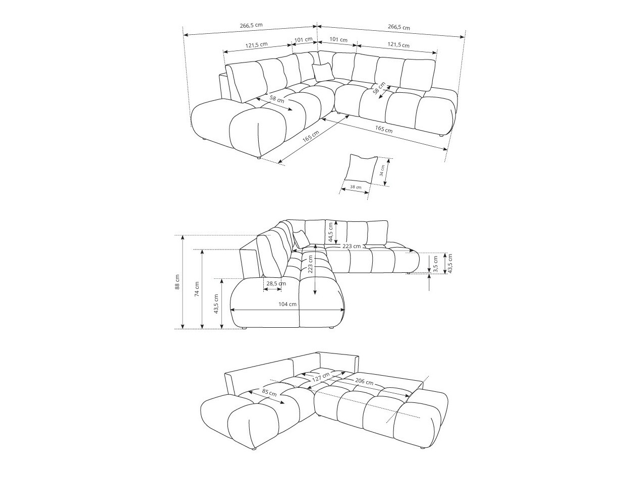 Ugaona sofa Kingston 197 (Flow 01)