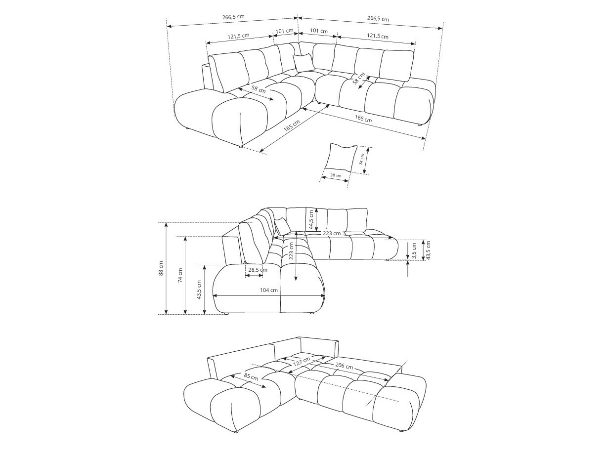 Ugaona sofa Kingston 197 (Flow 09)
