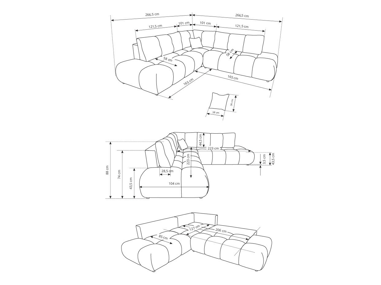 Ugaona sofa Kingston 197 (Flow 22)