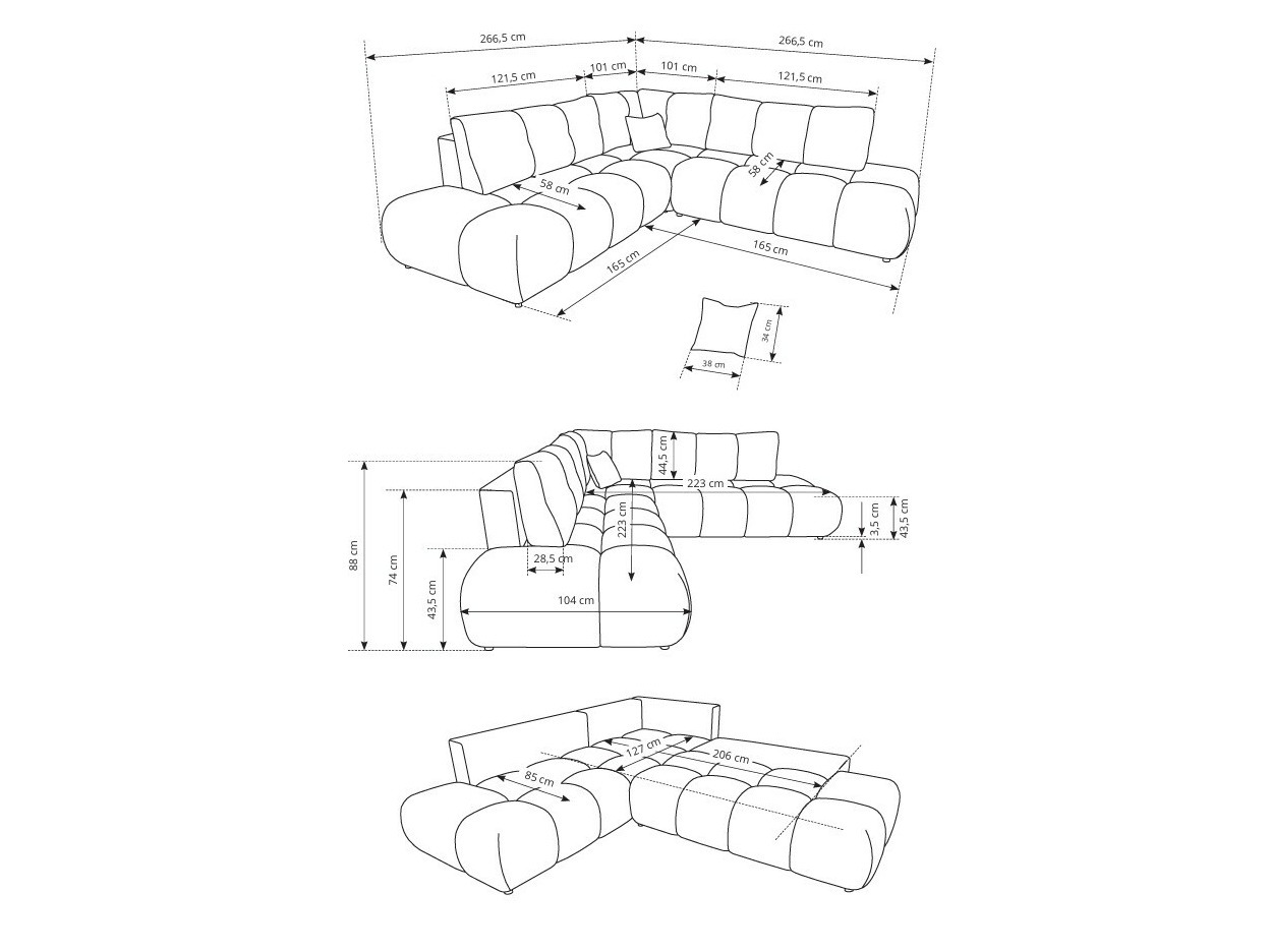 Ugaona sofa Kingston 197 (Flow 22)