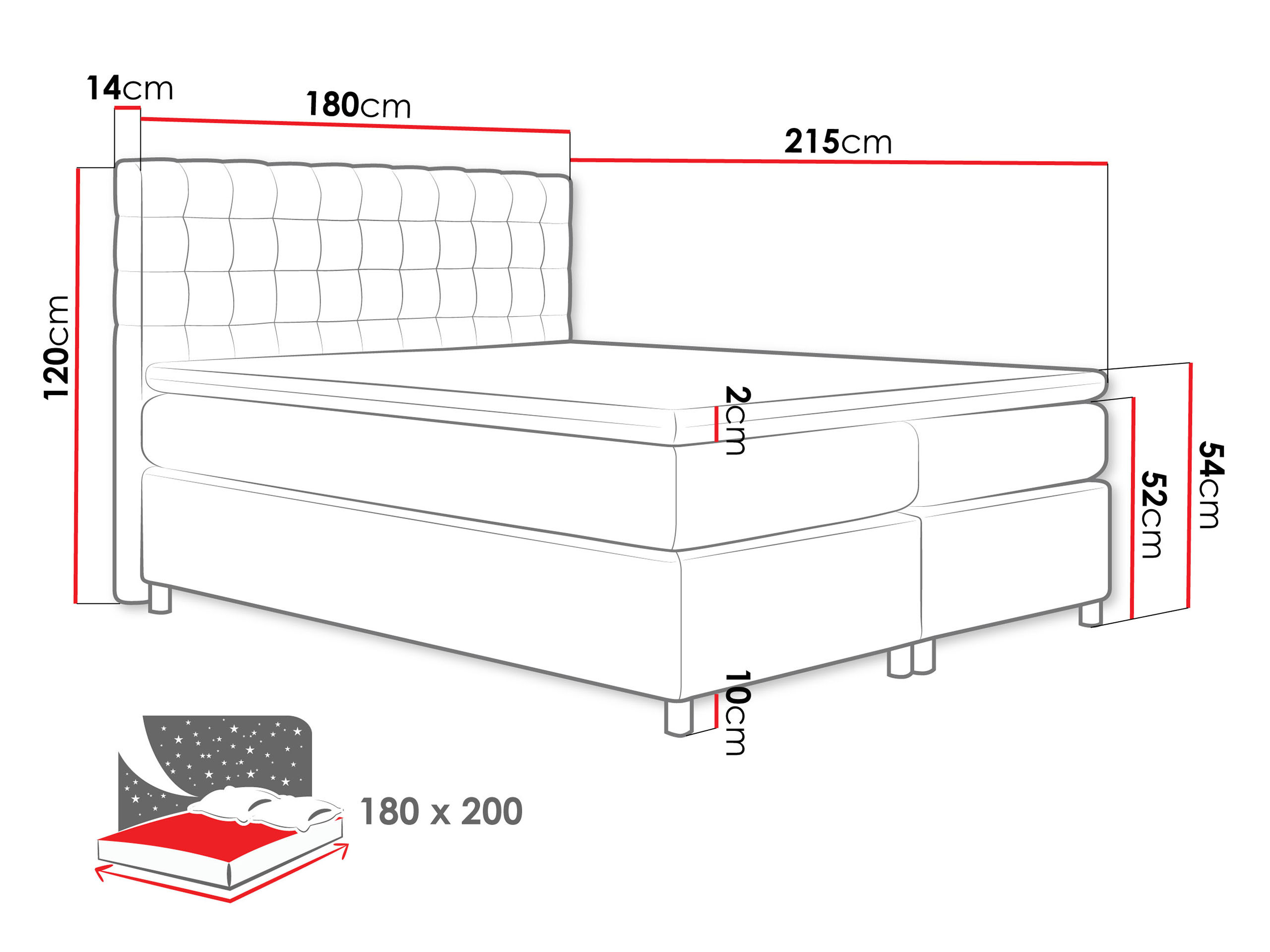Boxspring krevet Baltimore 117 (Ikar 05)