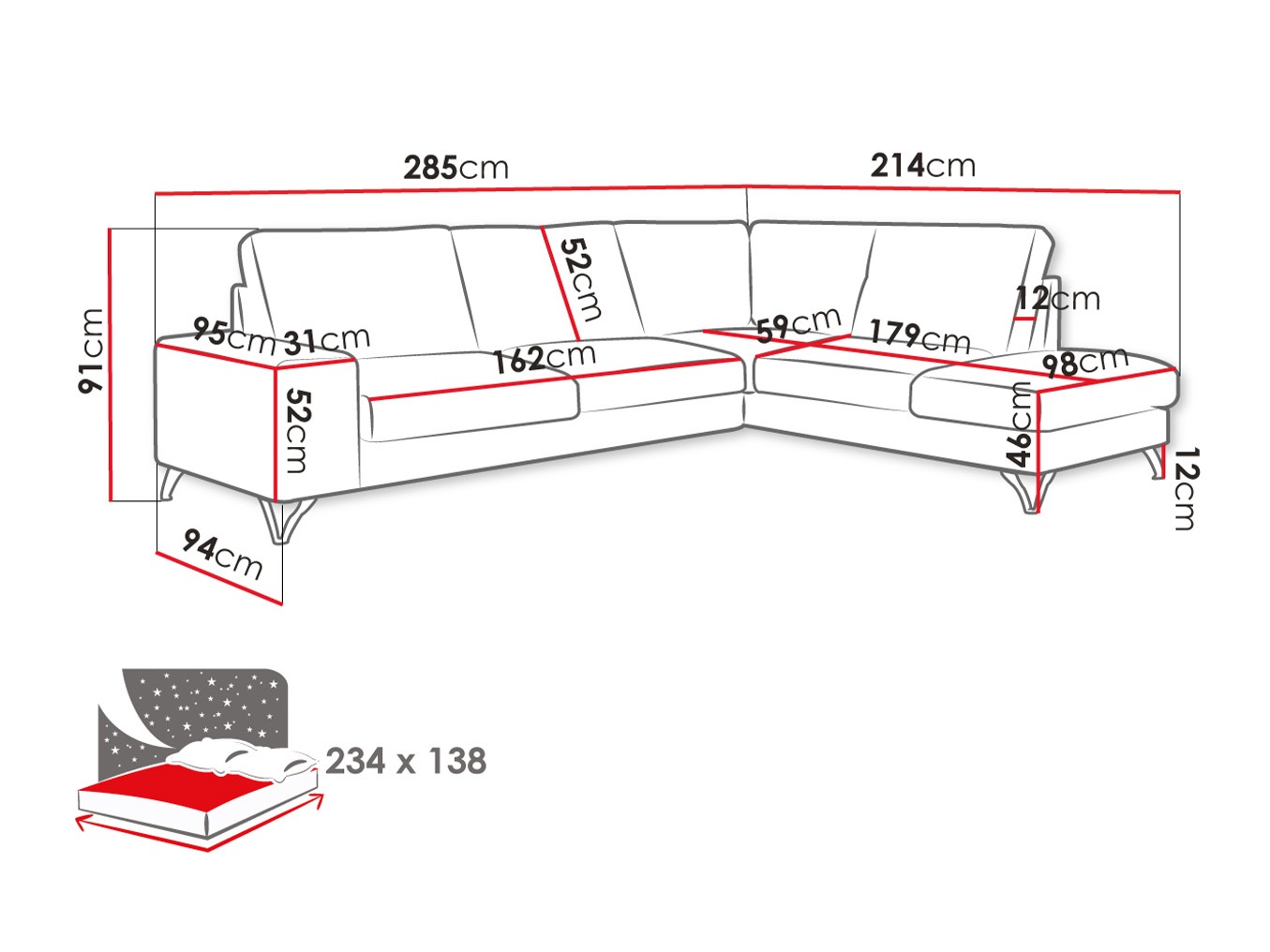 Ugaona sofa ComfiDream 112 (Verita 03)