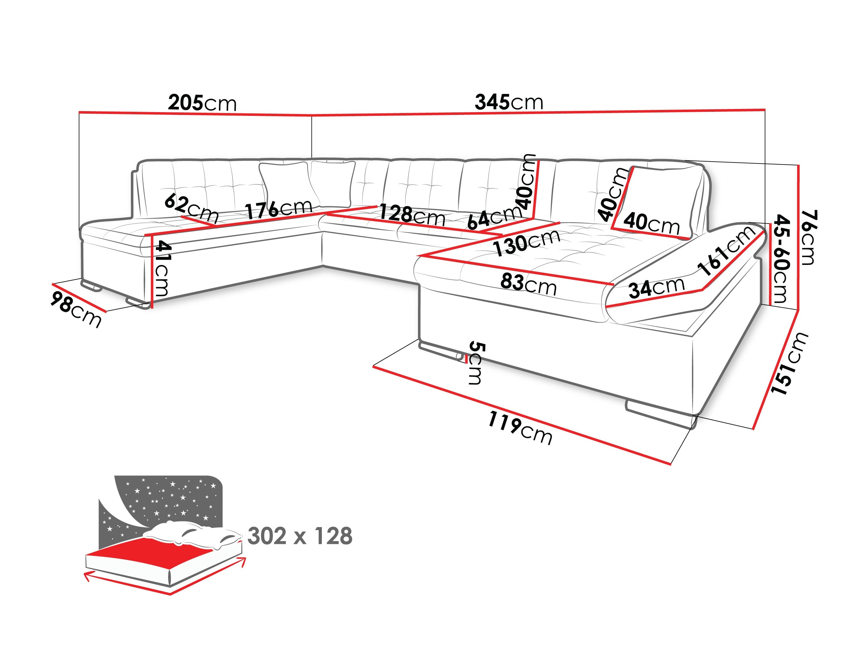 Ugaona sofa Comfivo 149 (Lux 03)