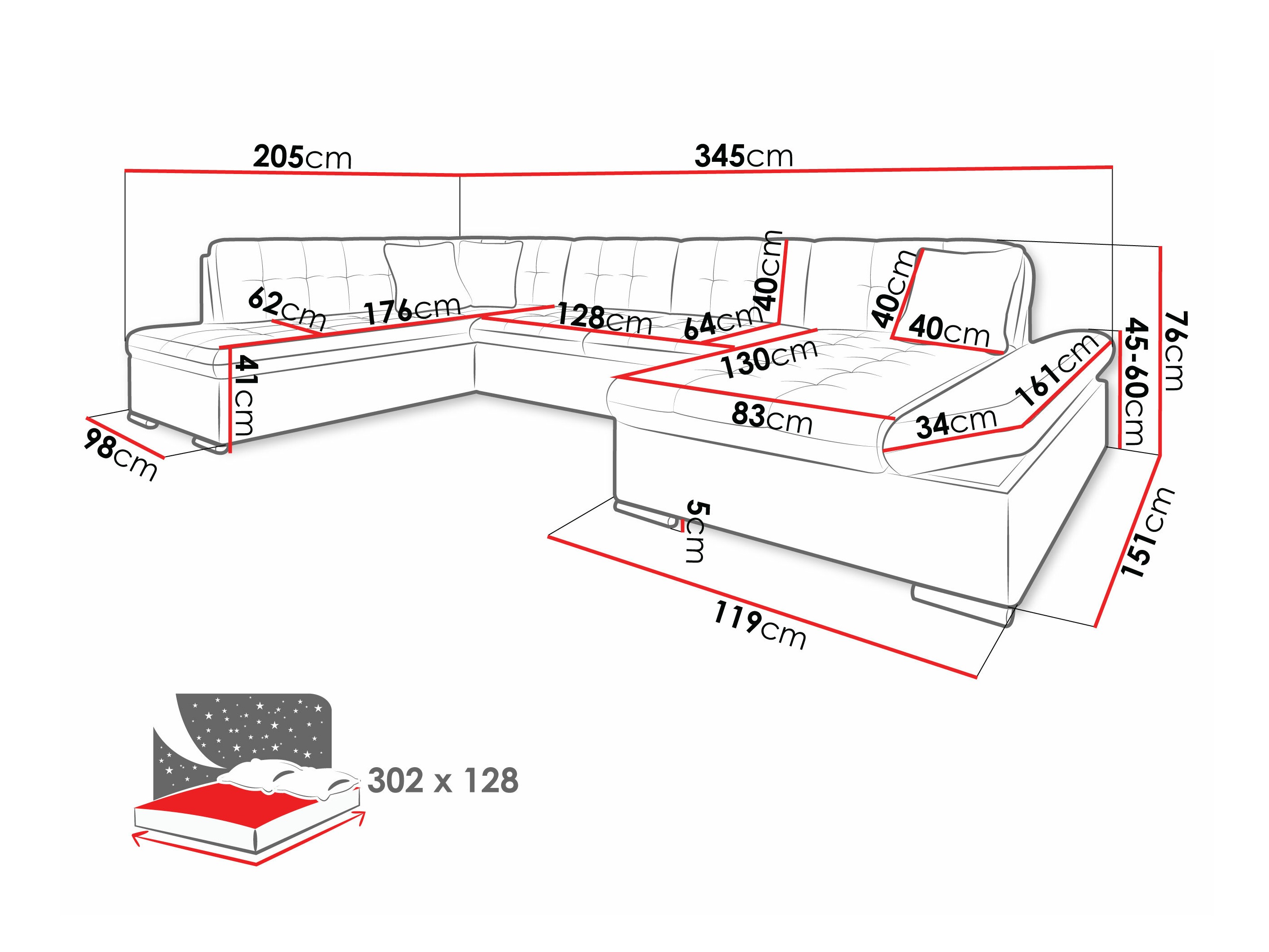 Ugaona sofa Comfivo 149 (Lux 06 + Lux 05)