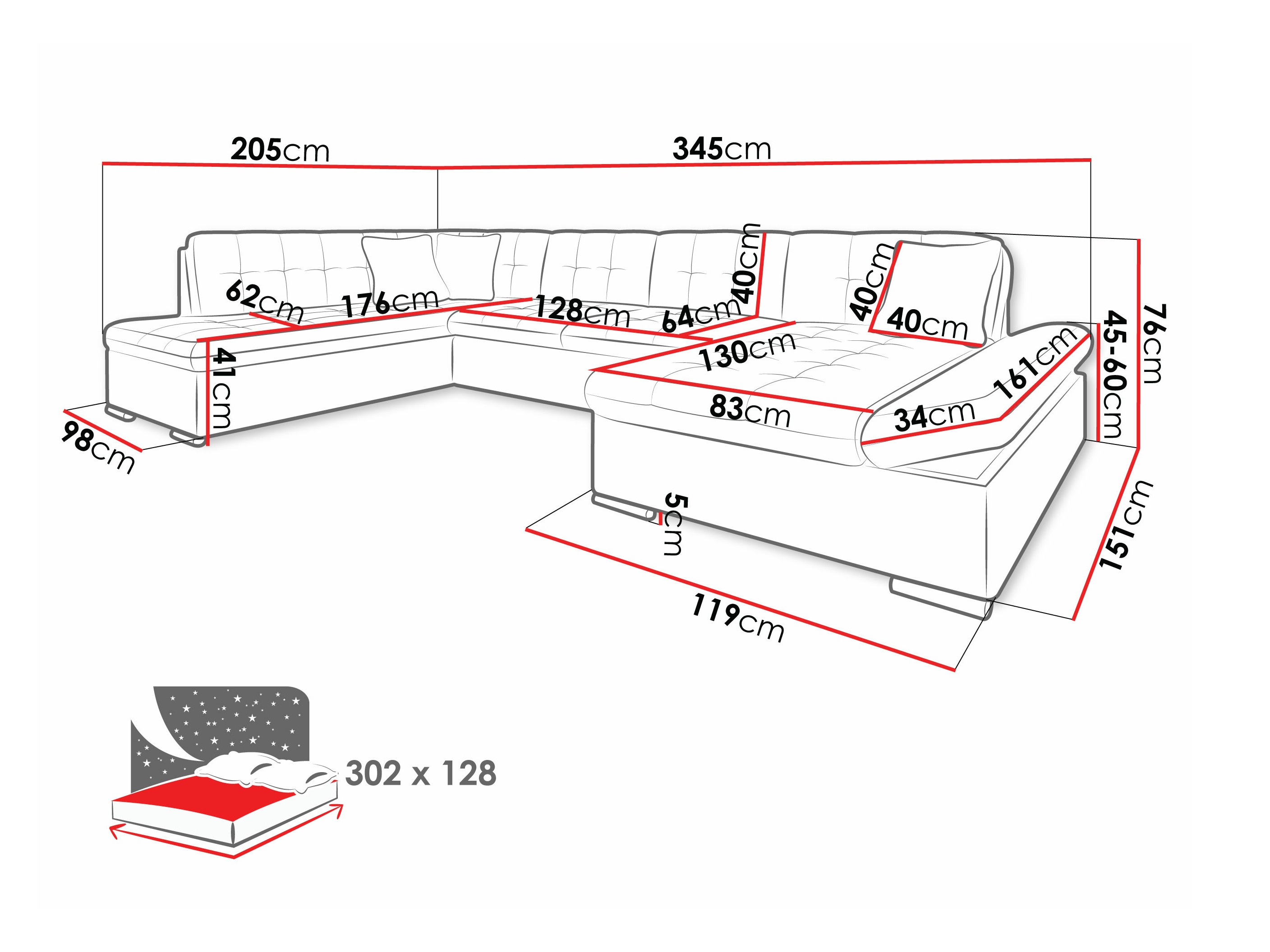 Ugaona sofa Comfivo 149 (Lux 06 + Lux 05)