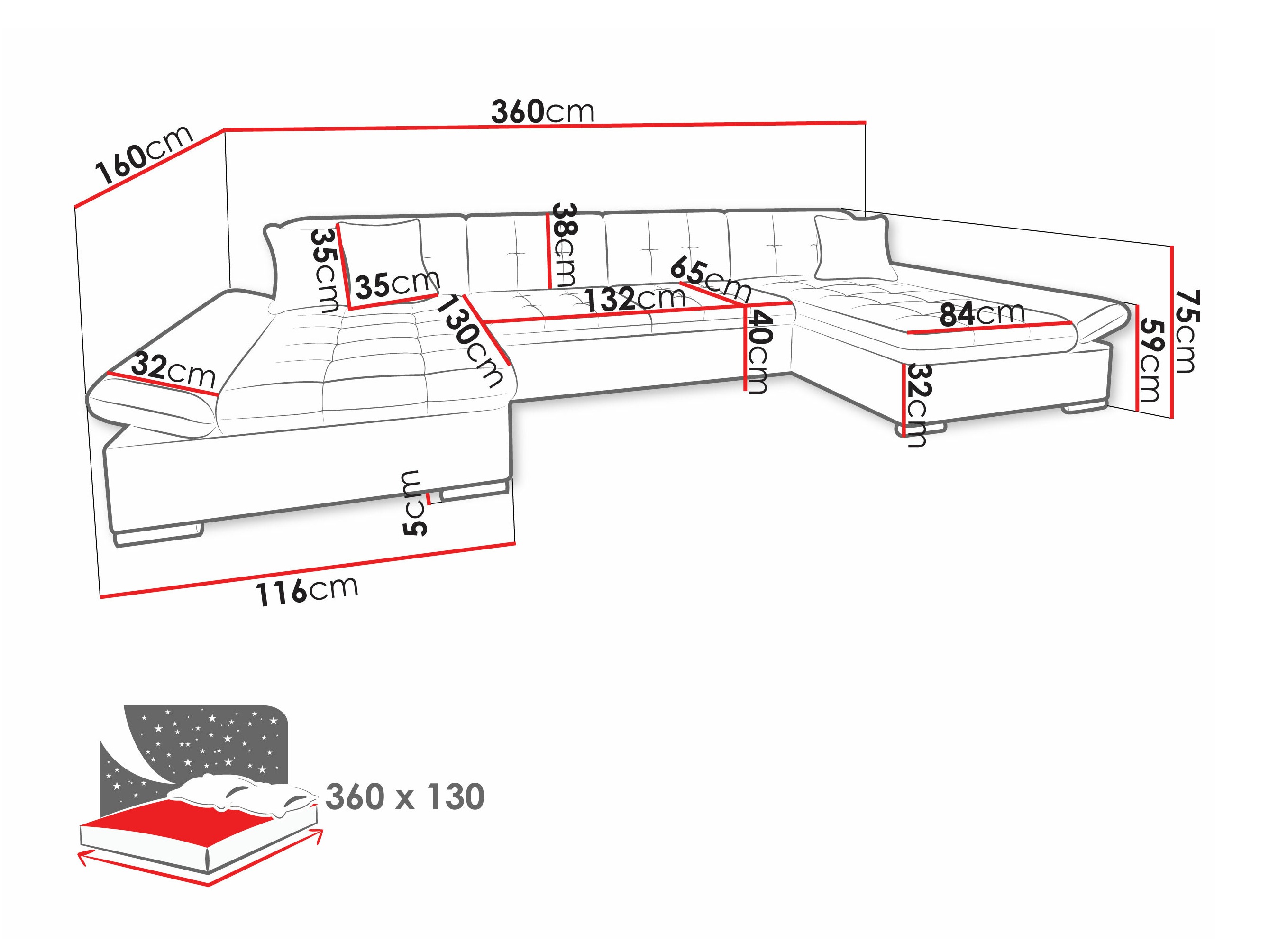 Ugaona sofa Comfivo 240 (Manza 04)