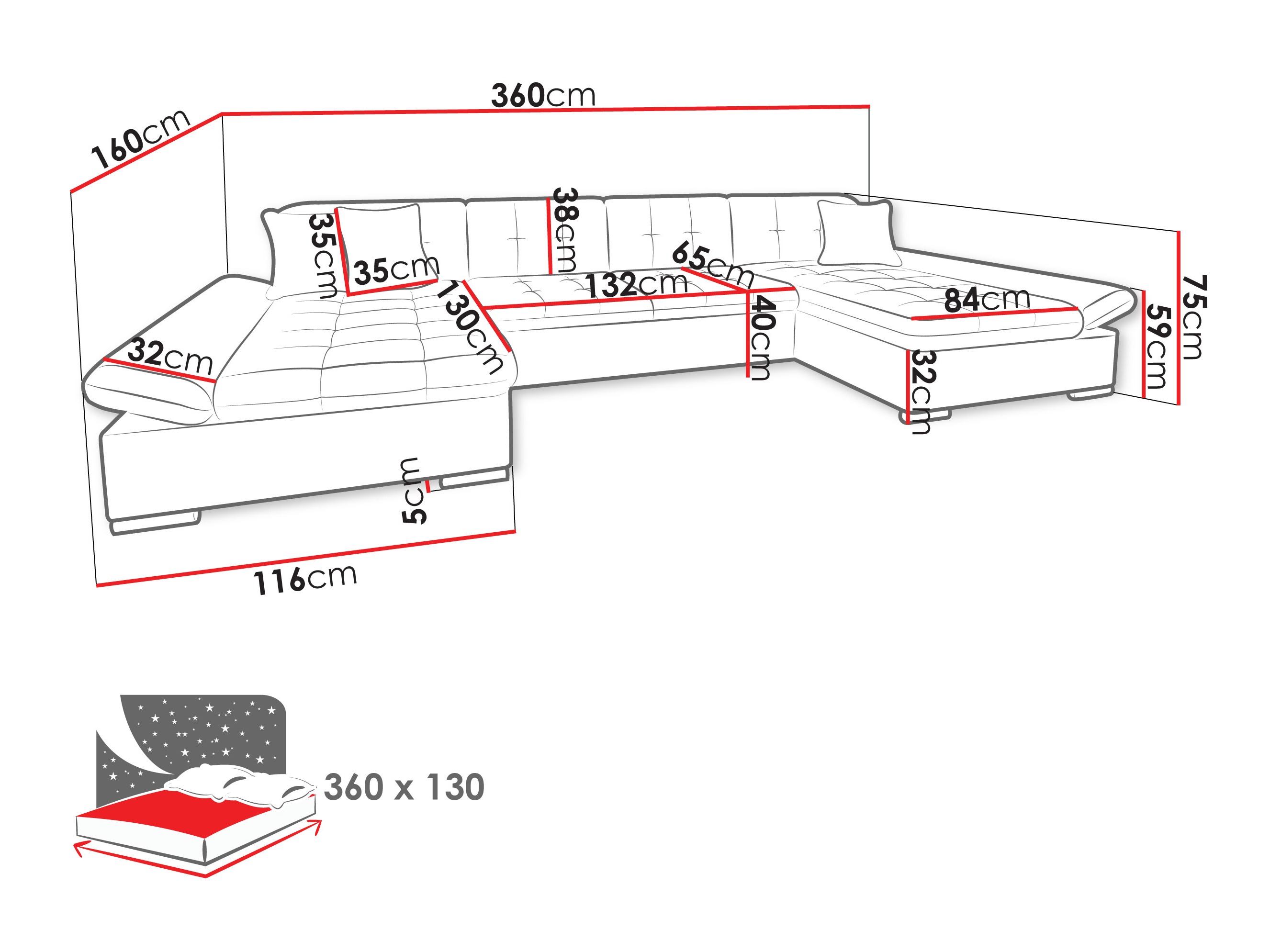 Ugaona sofa Comfivo 240 (Manza 83)