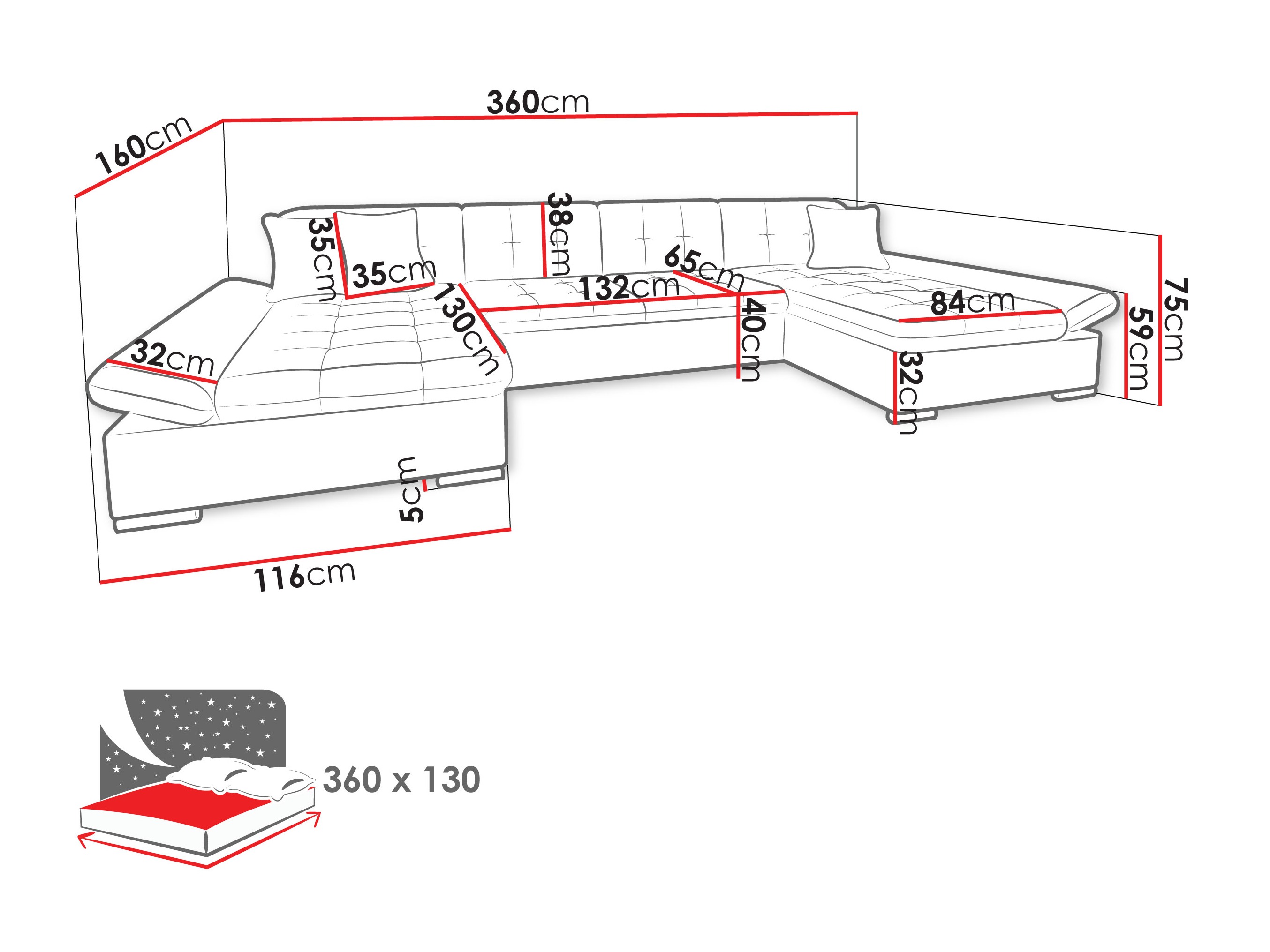 Ugaona sofa Comfivo 240 (Maya 09 + Mokka 71)