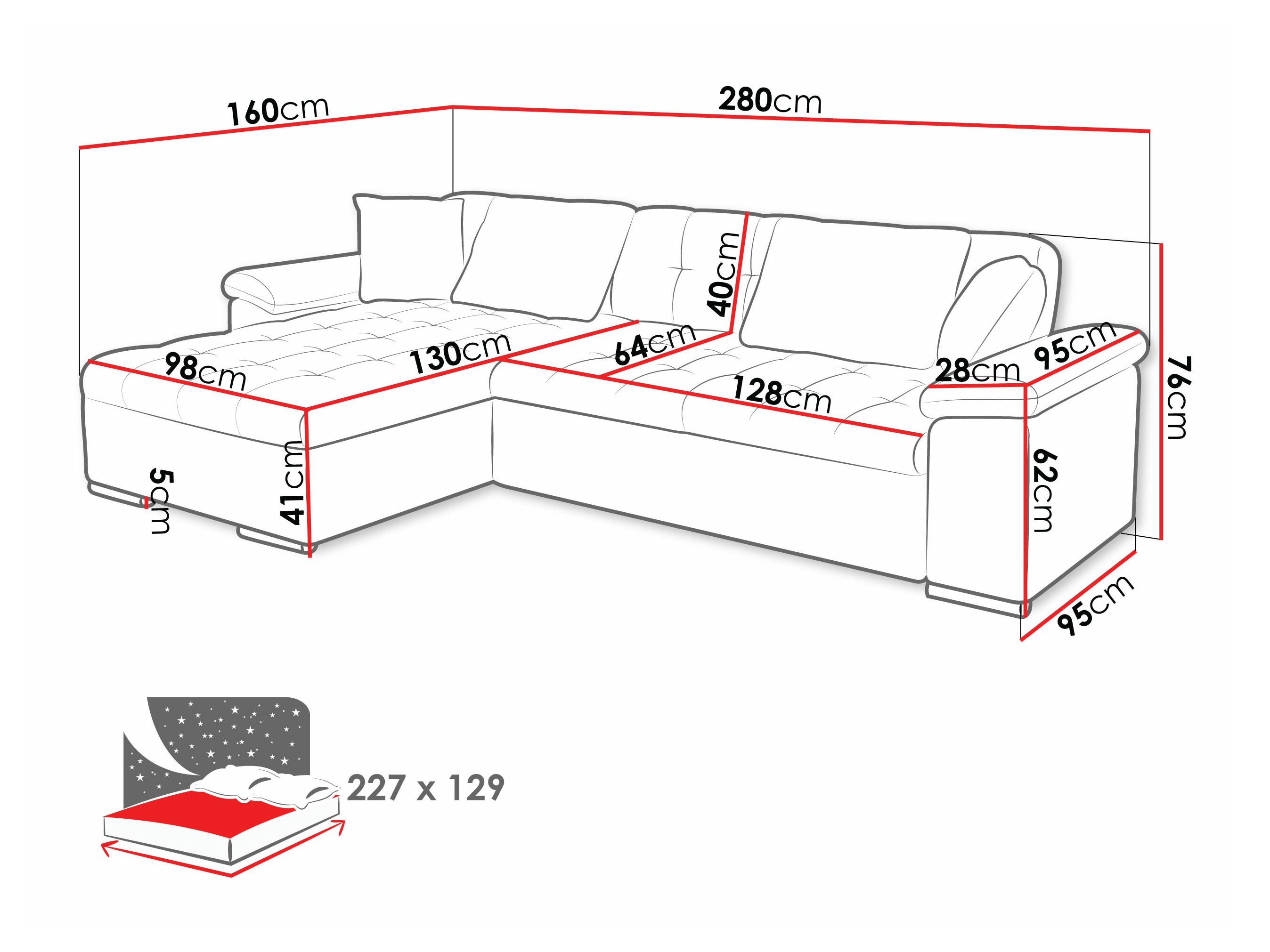 Ugaona sofa Comfivo 129 (Lux 06 + Lux 05)