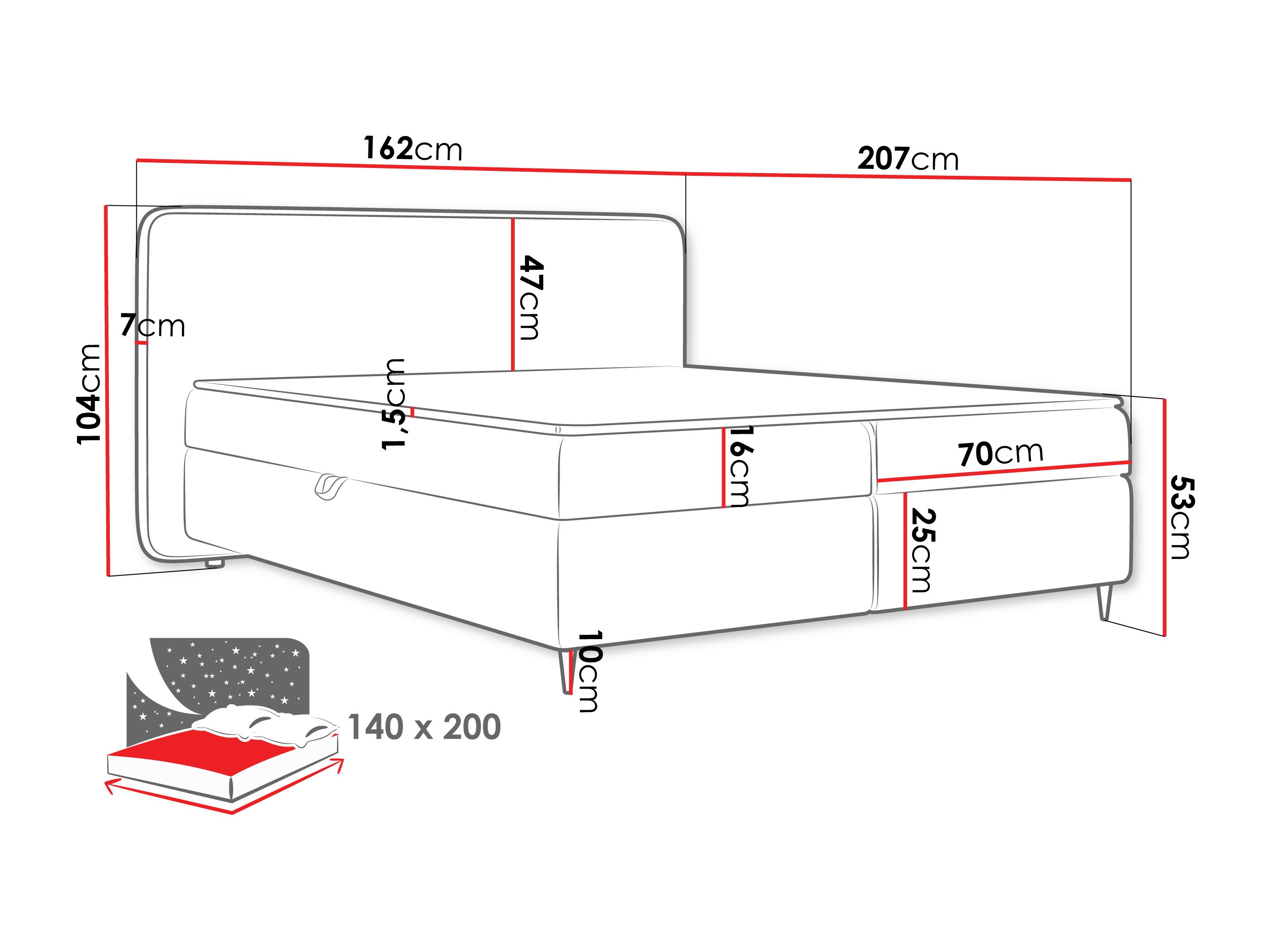 Boxspring krevet Stonecrest 108 (Taro 11)