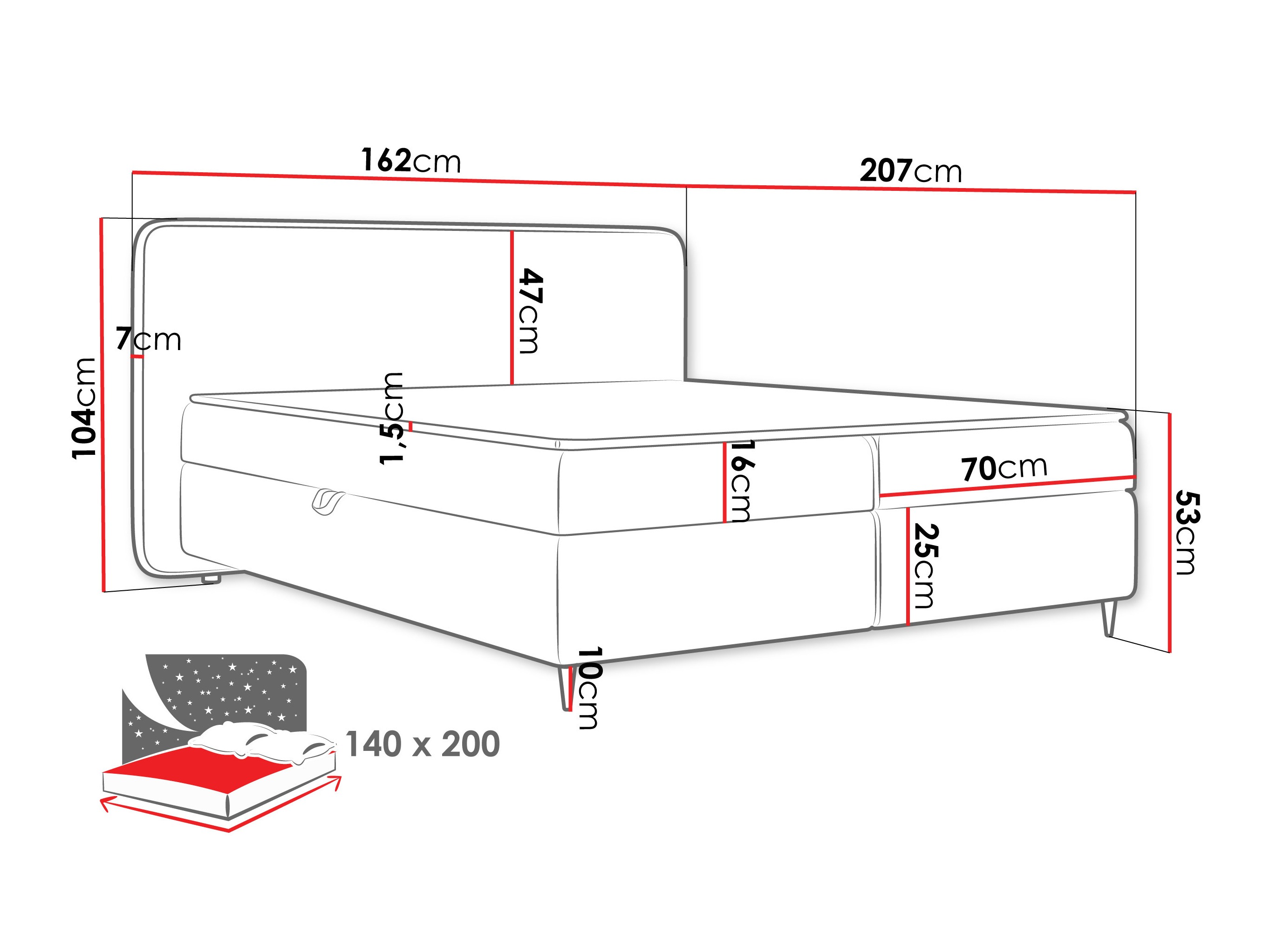 Boxspring krevet Stonecrest 108 (Taro 98)
