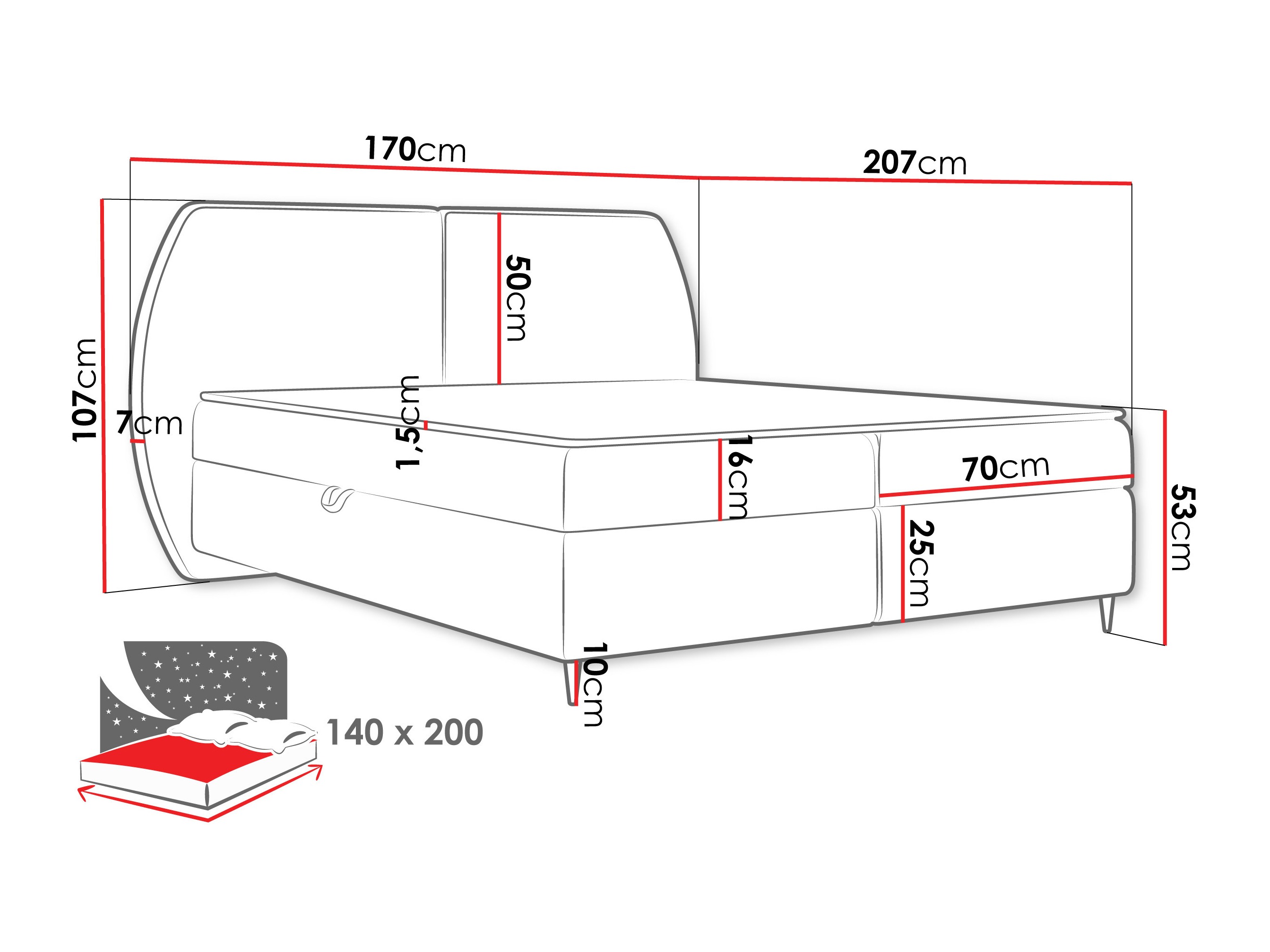 Boxspring krevet Stonecrest 110 (Wave 04)
