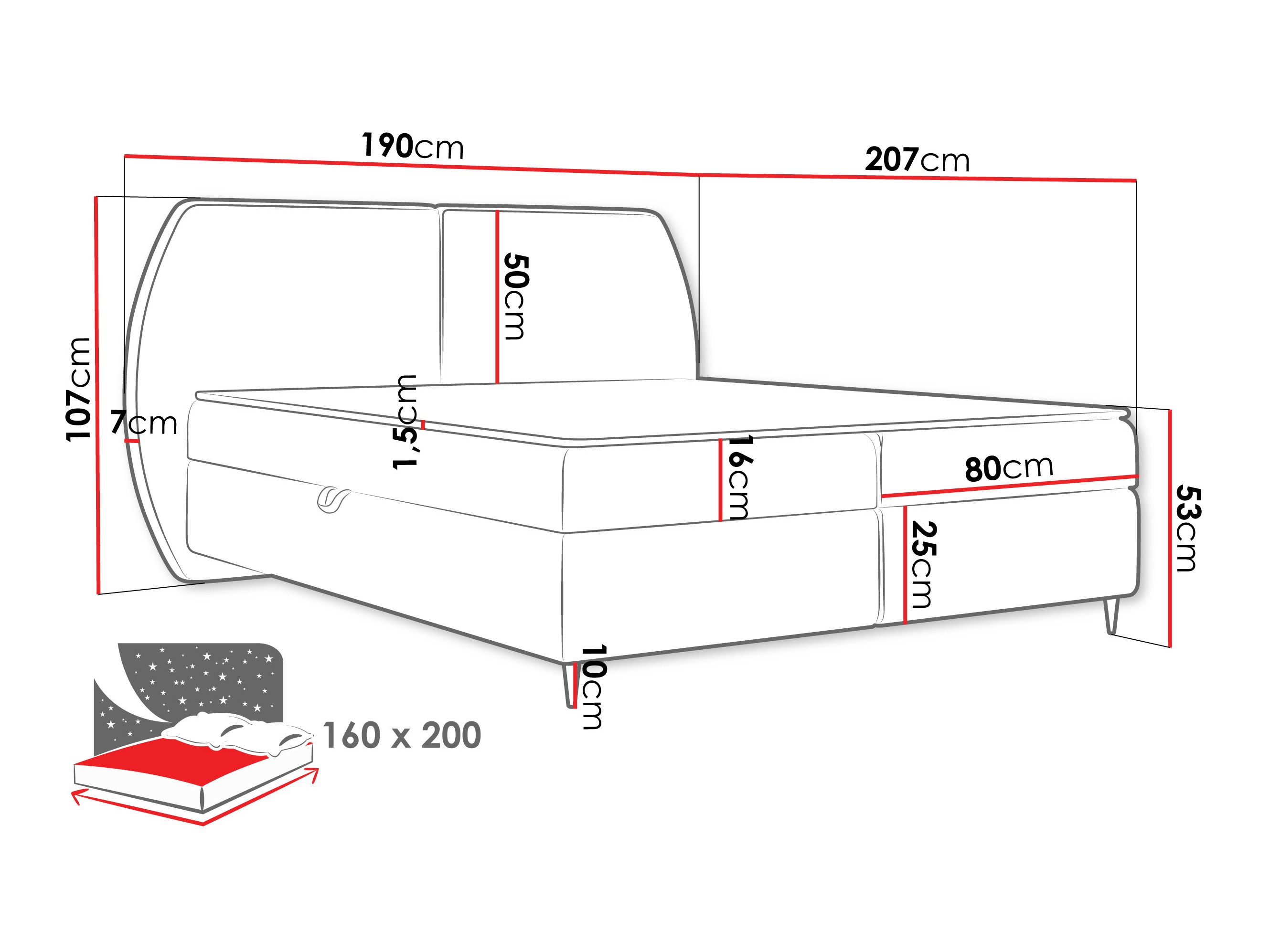 Boxspring krevet Stonecrest 110 (Wave 04)
