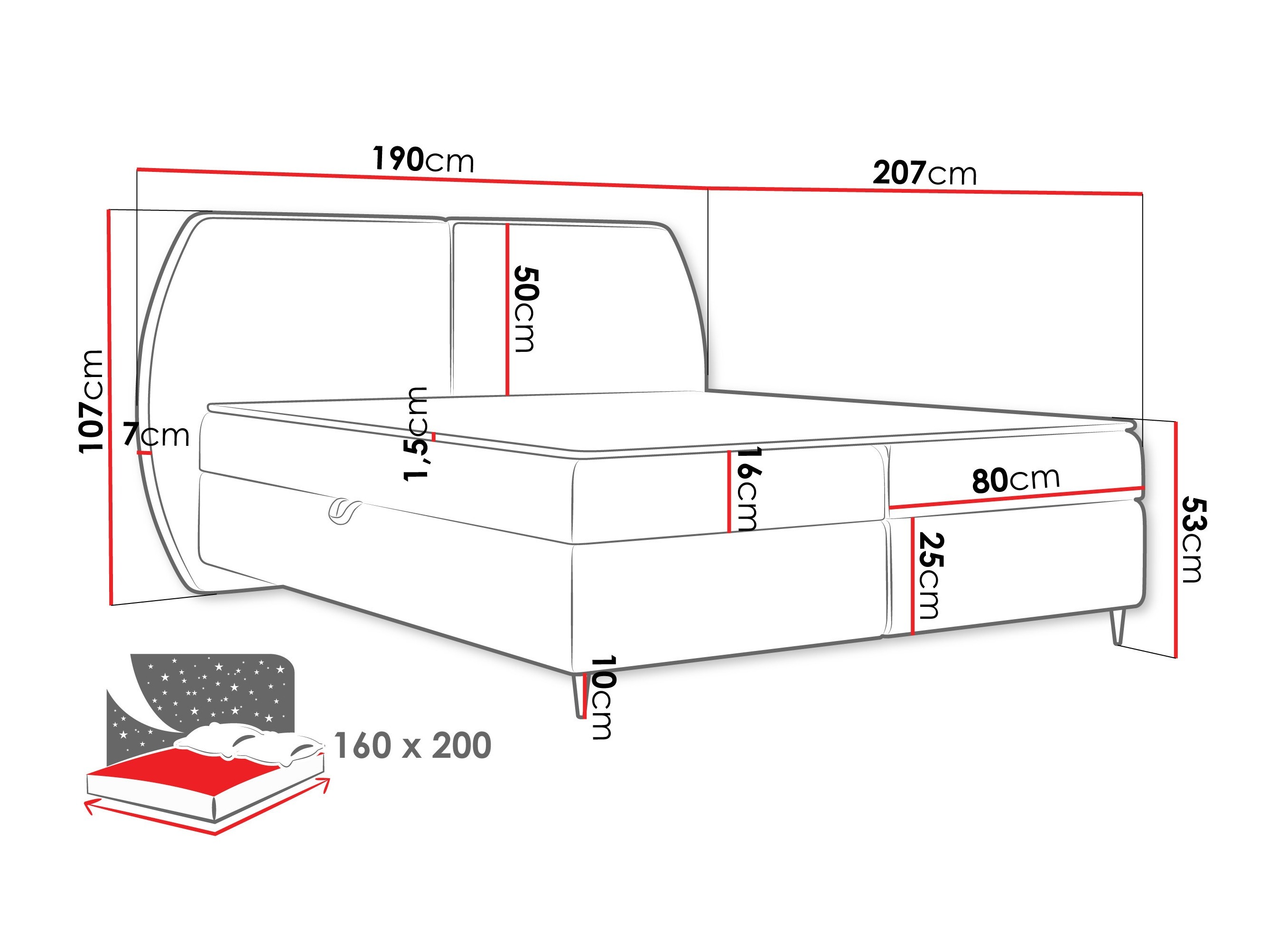 Boxspring krevet Stonecrest 110 (Wave 05)
