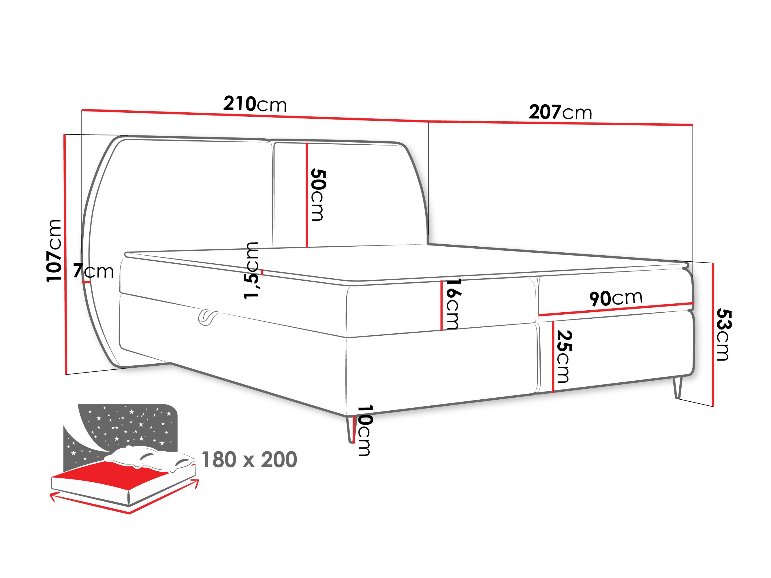 Boxspring krevet Stonecrest 110 (Wave 05)