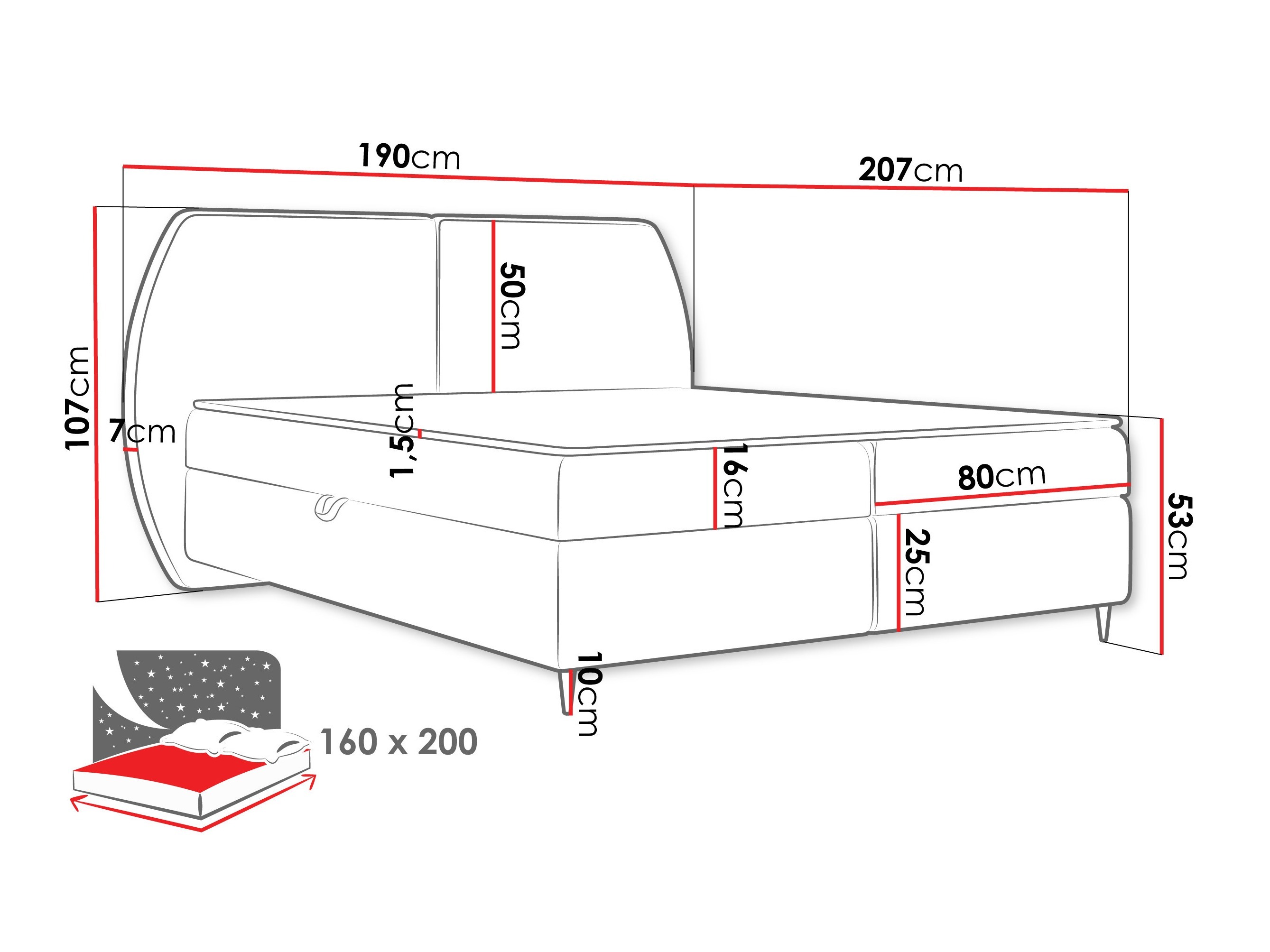 Boxspring krevet Stonecrest 110 (Wave 09)