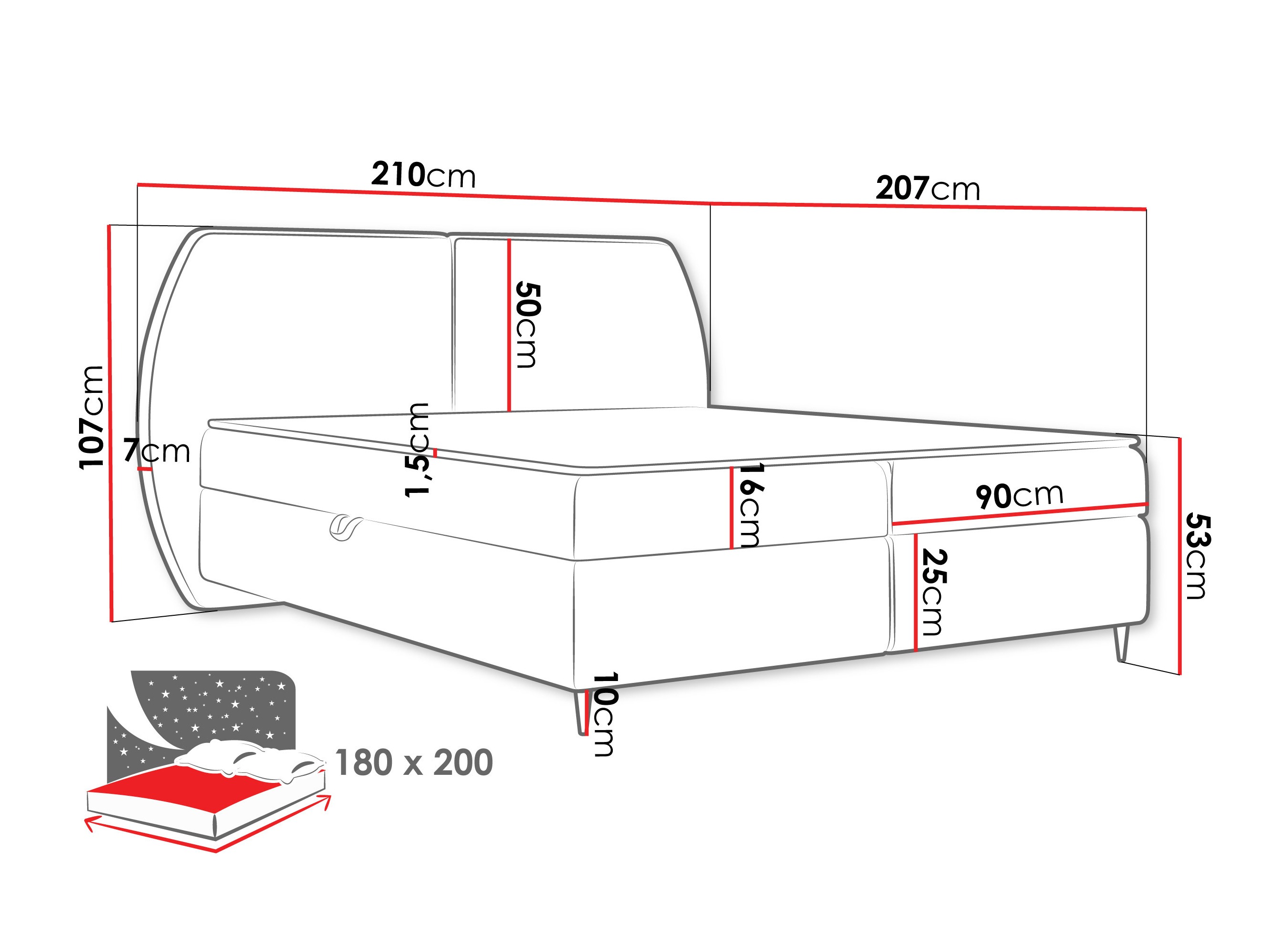 Boxspring krevet Stonecrest 110 (Wave 09)