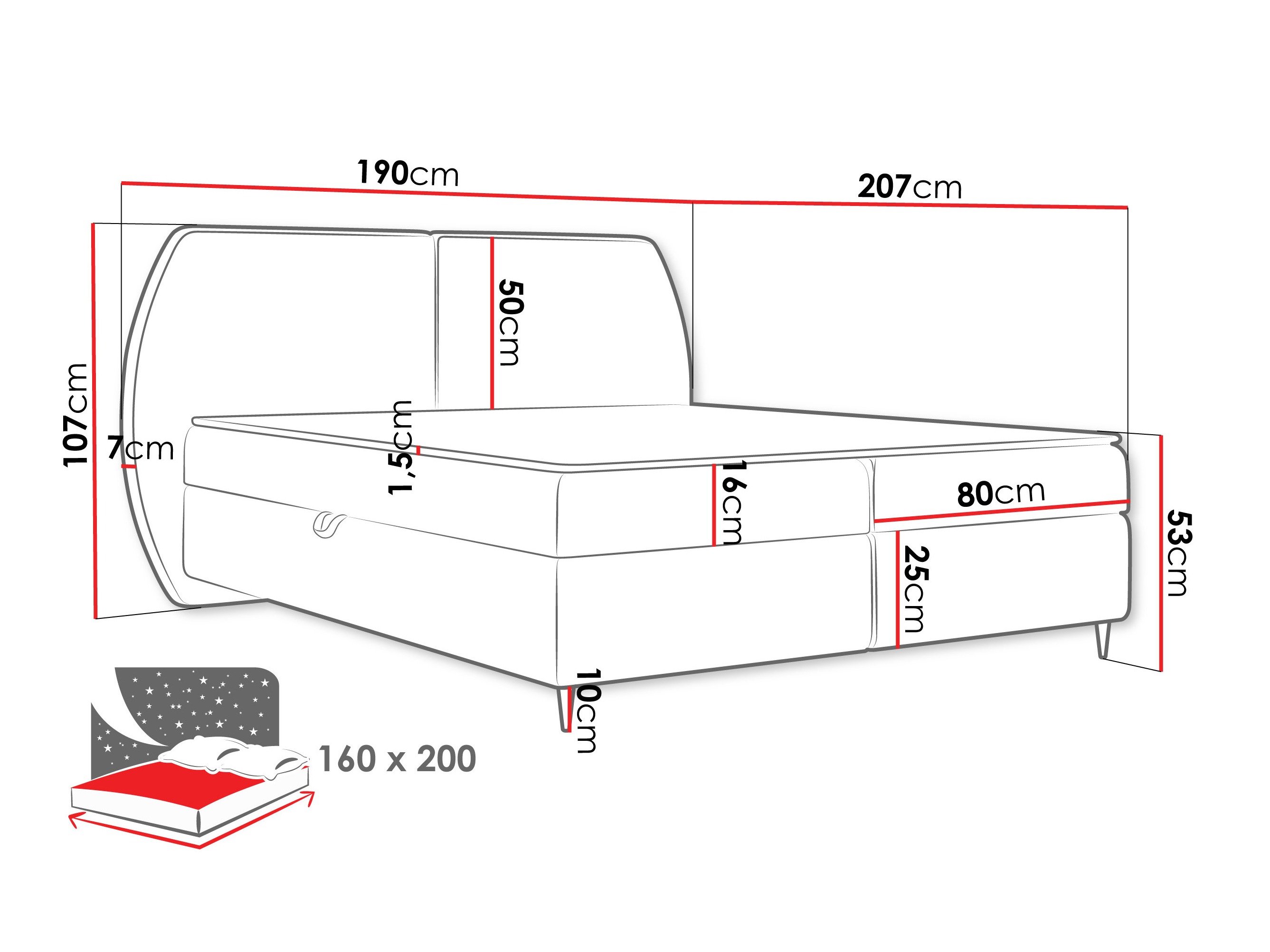 Boxspring krevet Stonecrest 110 (Wave 15)