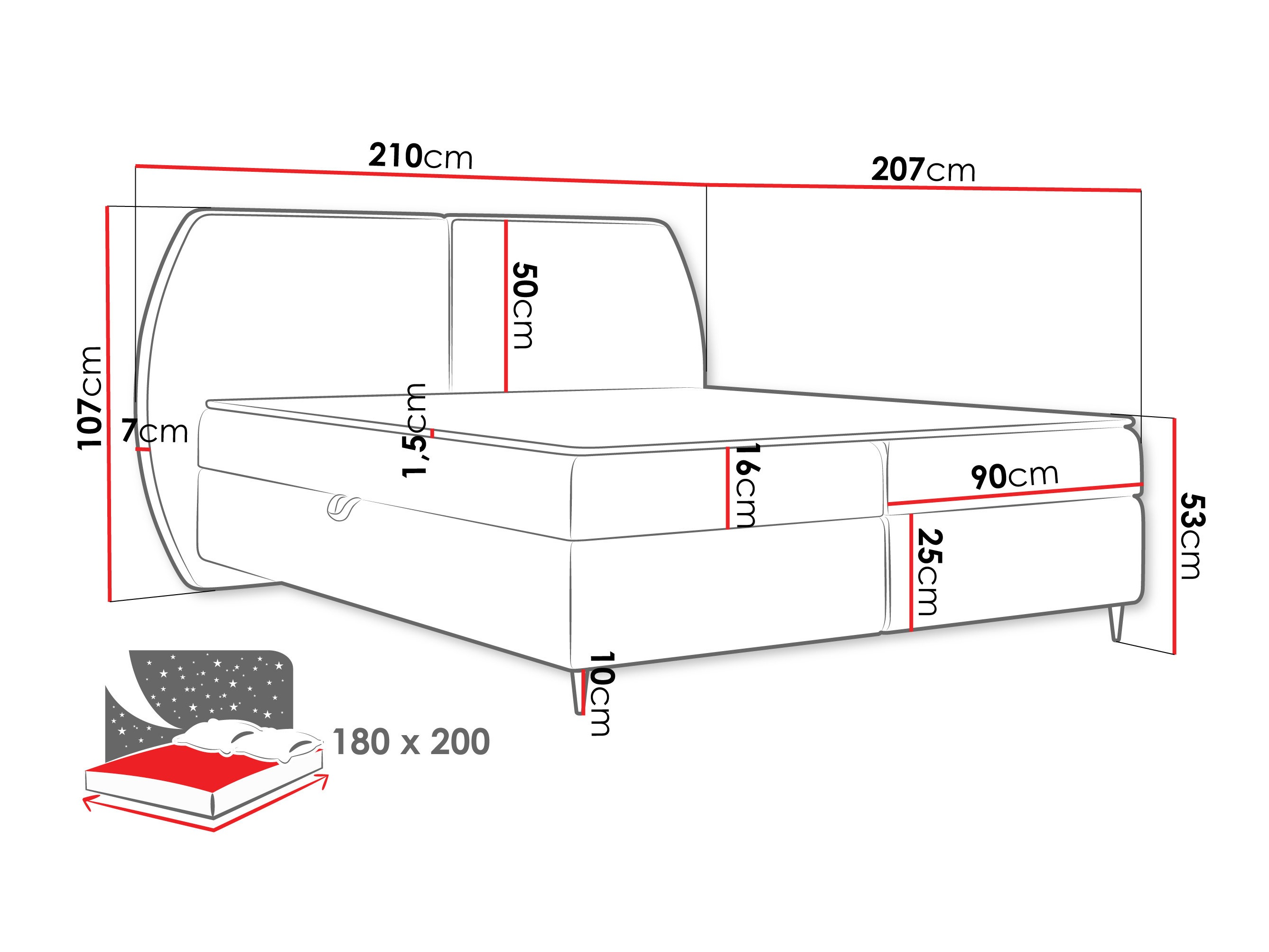 Boxspring krevet Stonecrest 110 (Wave 15)